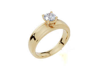 18ct Cushion 0.40Carat F/G VS/SI Wide Plain Plain Single Halo Lab grown Diamond Ring