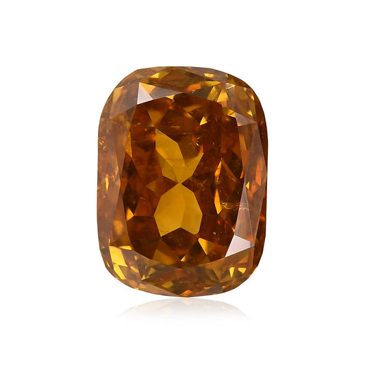 1,77 Karat Fancy Deep Brownish Yellowish Orange Cushion Diamond I1 GIA