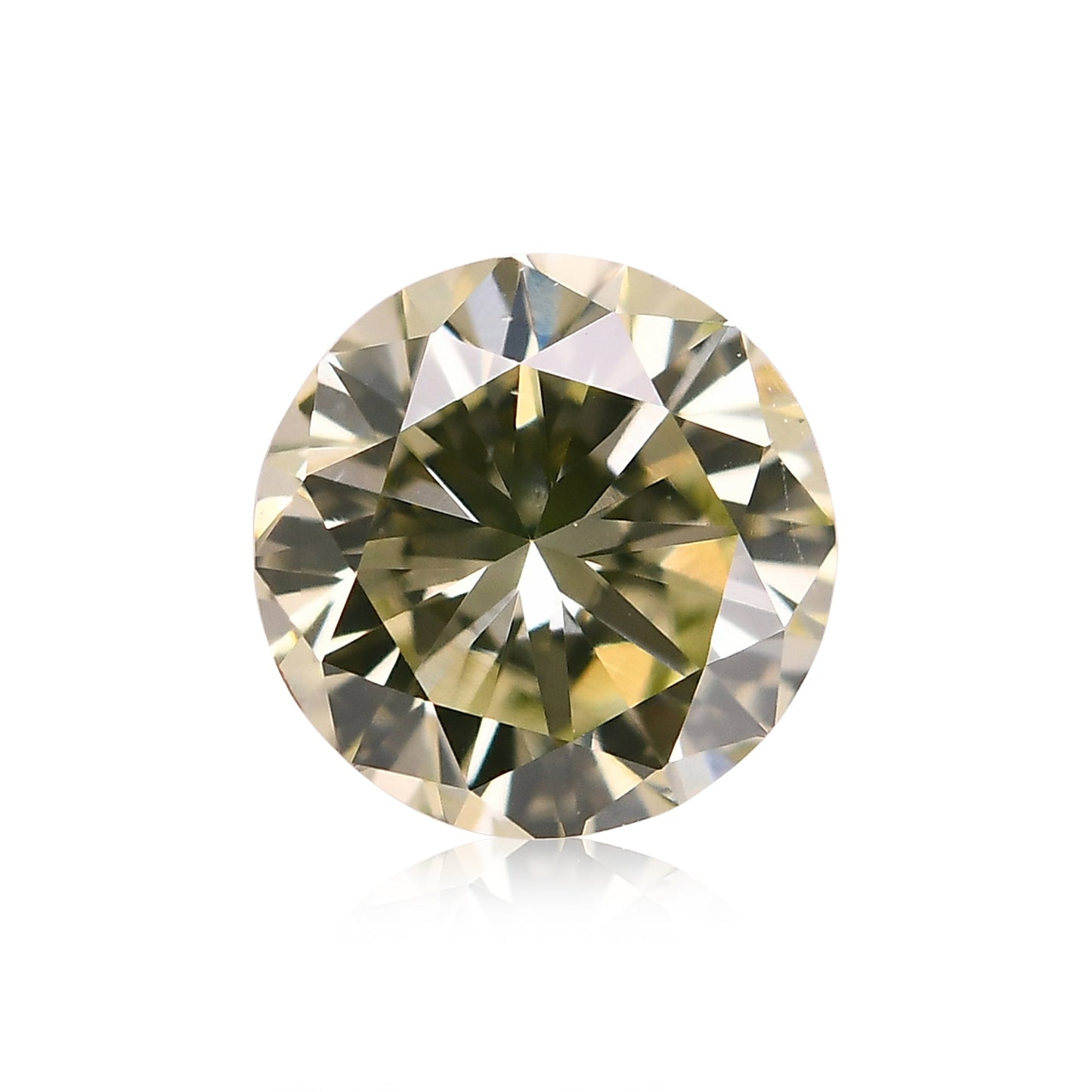 0,39 Karat Fancy Grayish Yellowish Green Round Diamond (VS2) GIA