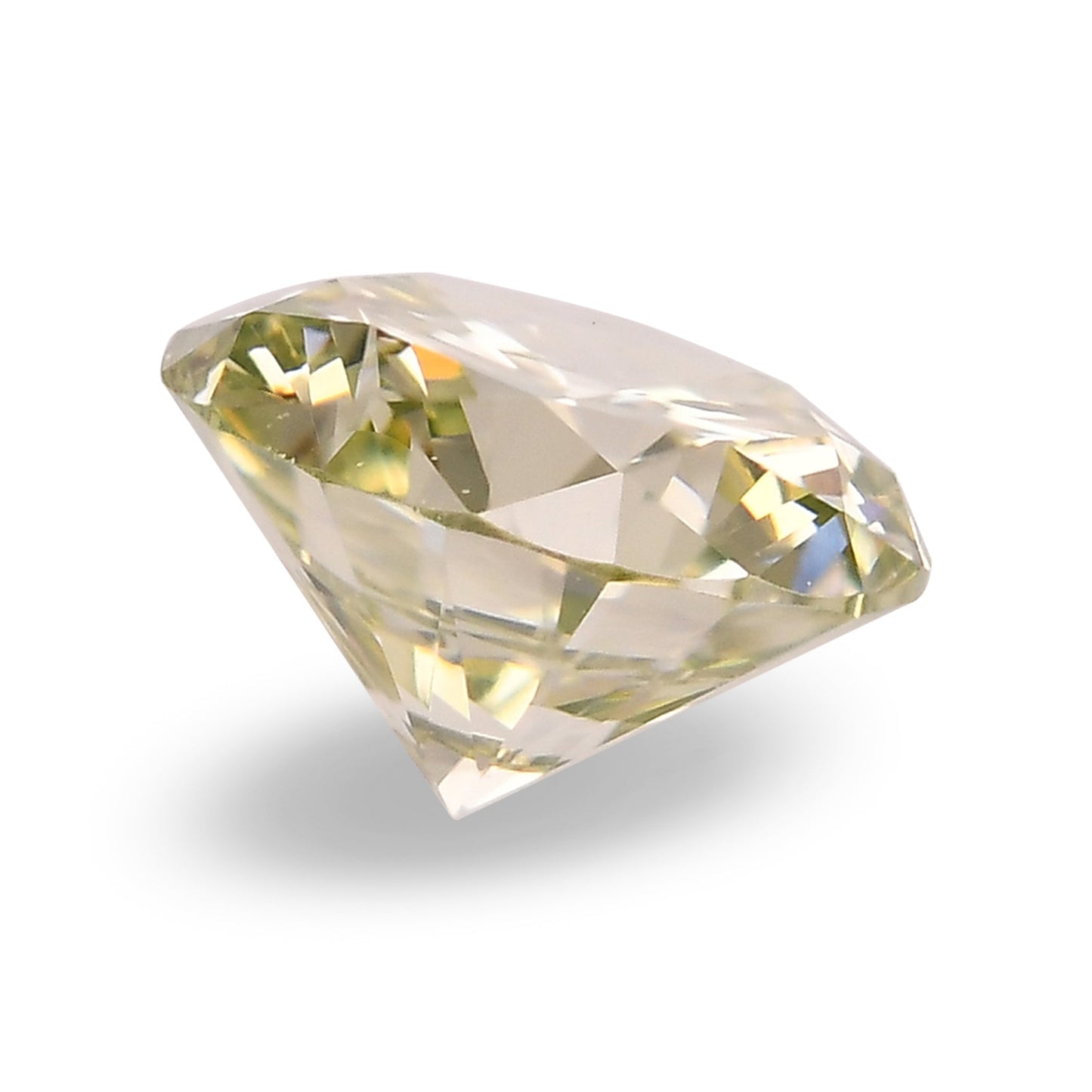 0,39 Karat Fancy Grayish Yellowish Green Round Diamond (VS2) GIA