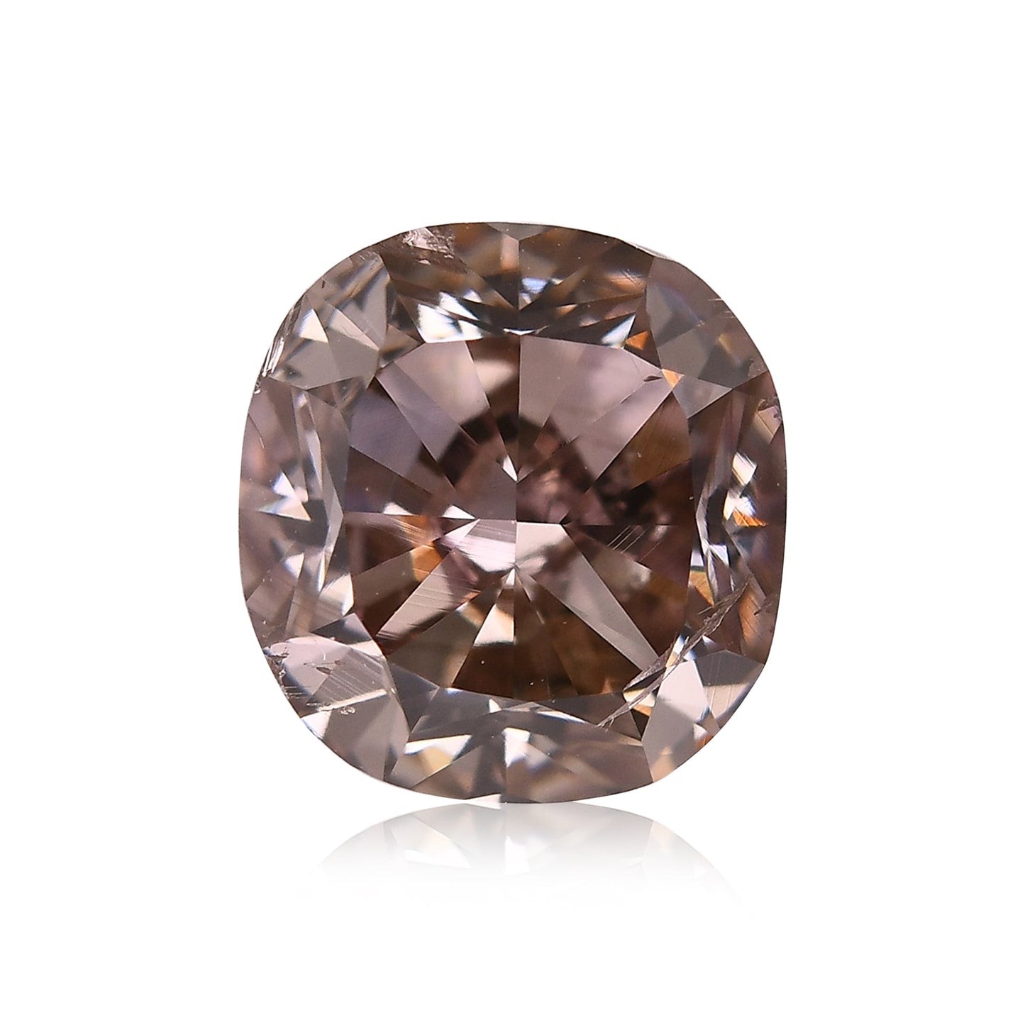 1.21 Carat Fancy Pinkish Brown Cushion Diamond SI2 GIA