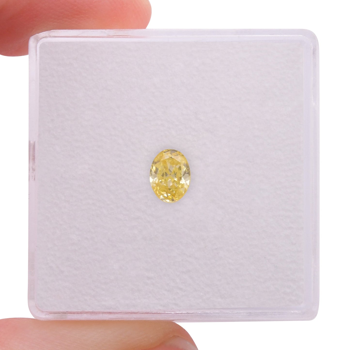 0,40 Karat Fancy Intense Yellow Oval Diamond VVS2 GIA