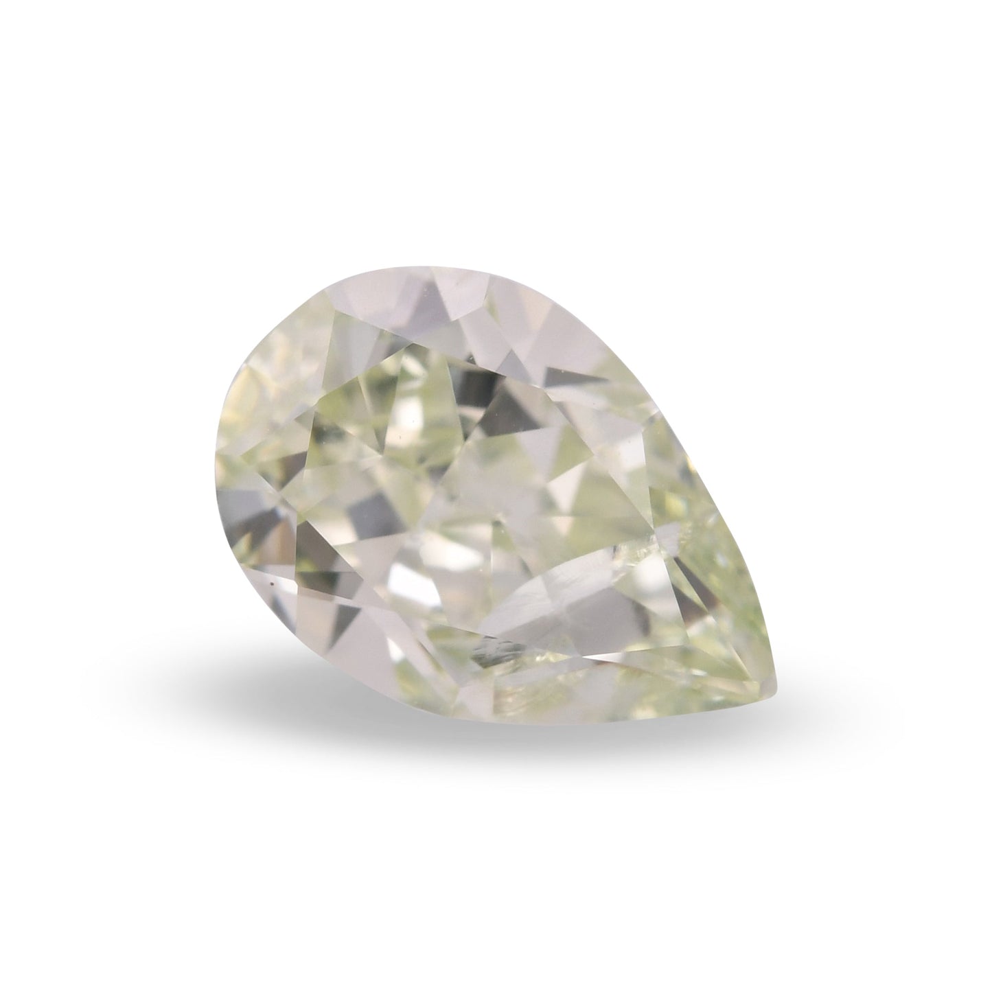 0.89 Carat Fancy Yellowish Green Pear Diamond I3 GIA
