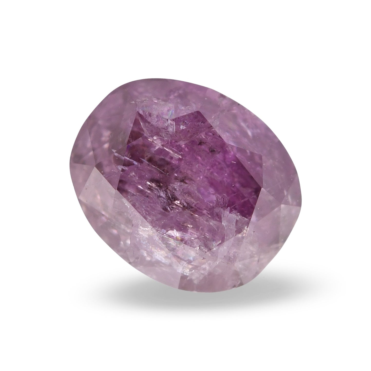 0.54 Carat Fancy Deep Brownish Purple Pink Oval Diamond (I2) GIA