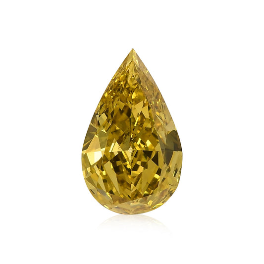 2,05 Karat Fancy Intense Yellow Birnenförmiger Diamant VS2 GIA & HRD