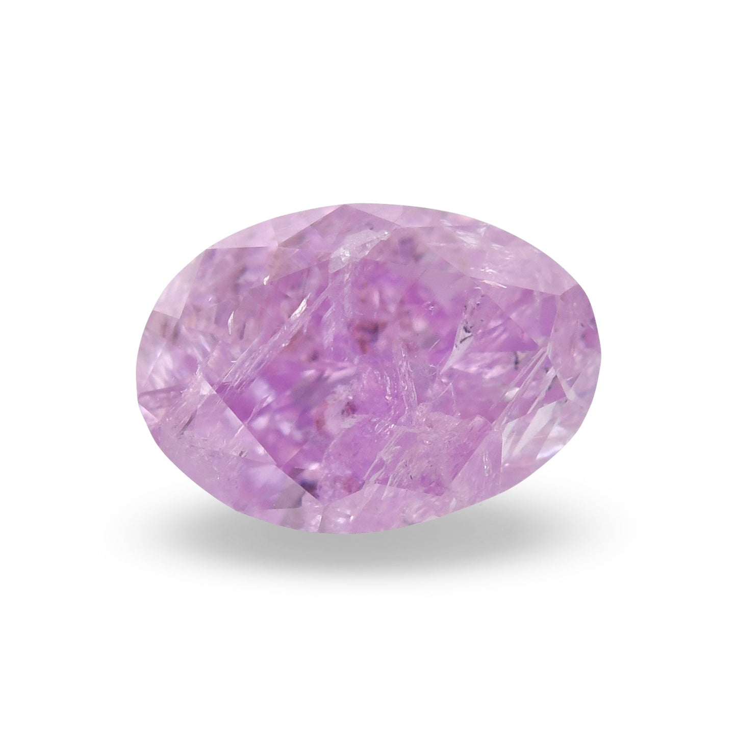 0.40 Carat Fancy Intense Pink Purple Oval Diamond (I2) GIA