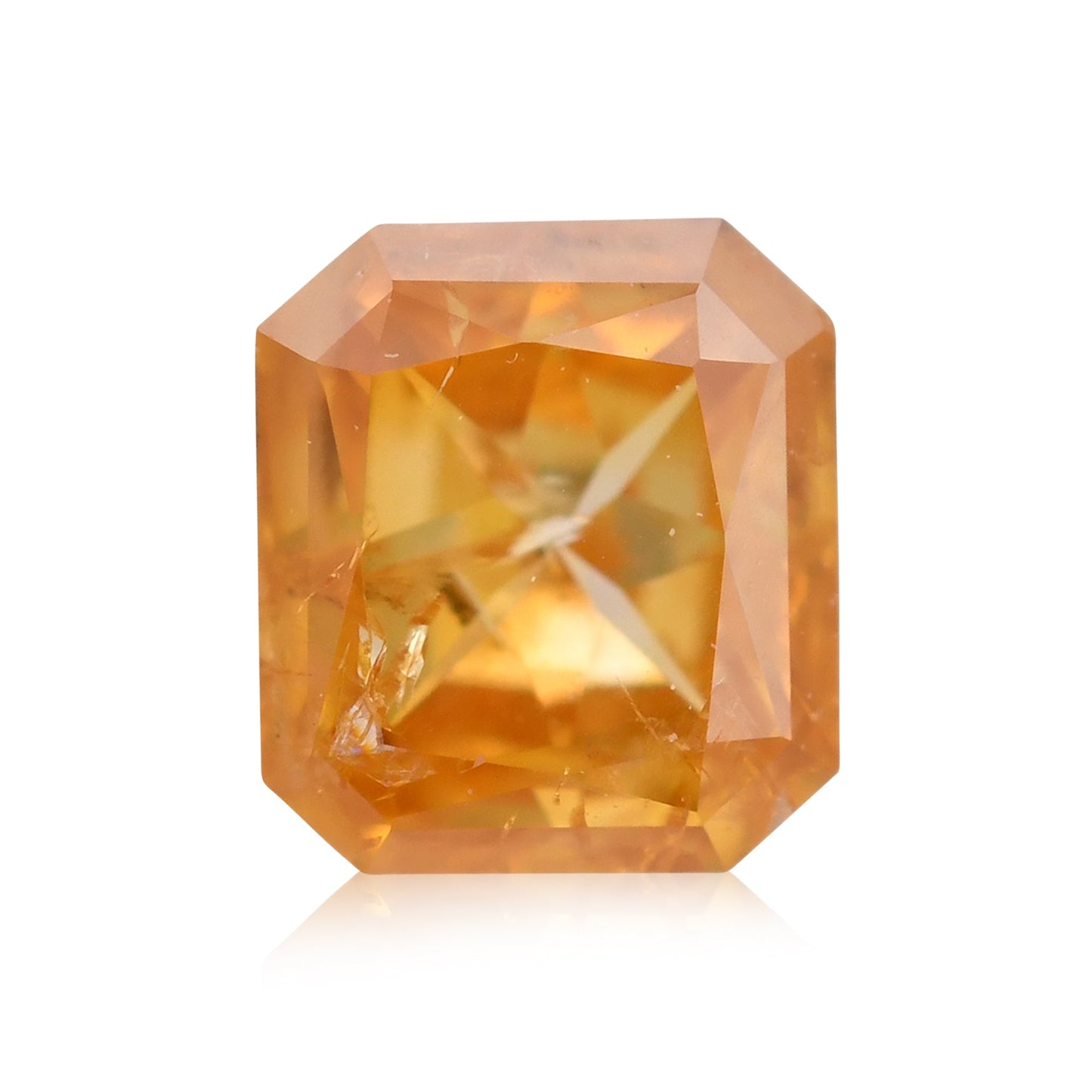 0.29 Carat Fancy Intense Yellow Orange Radiant Diamond (I1) GIA