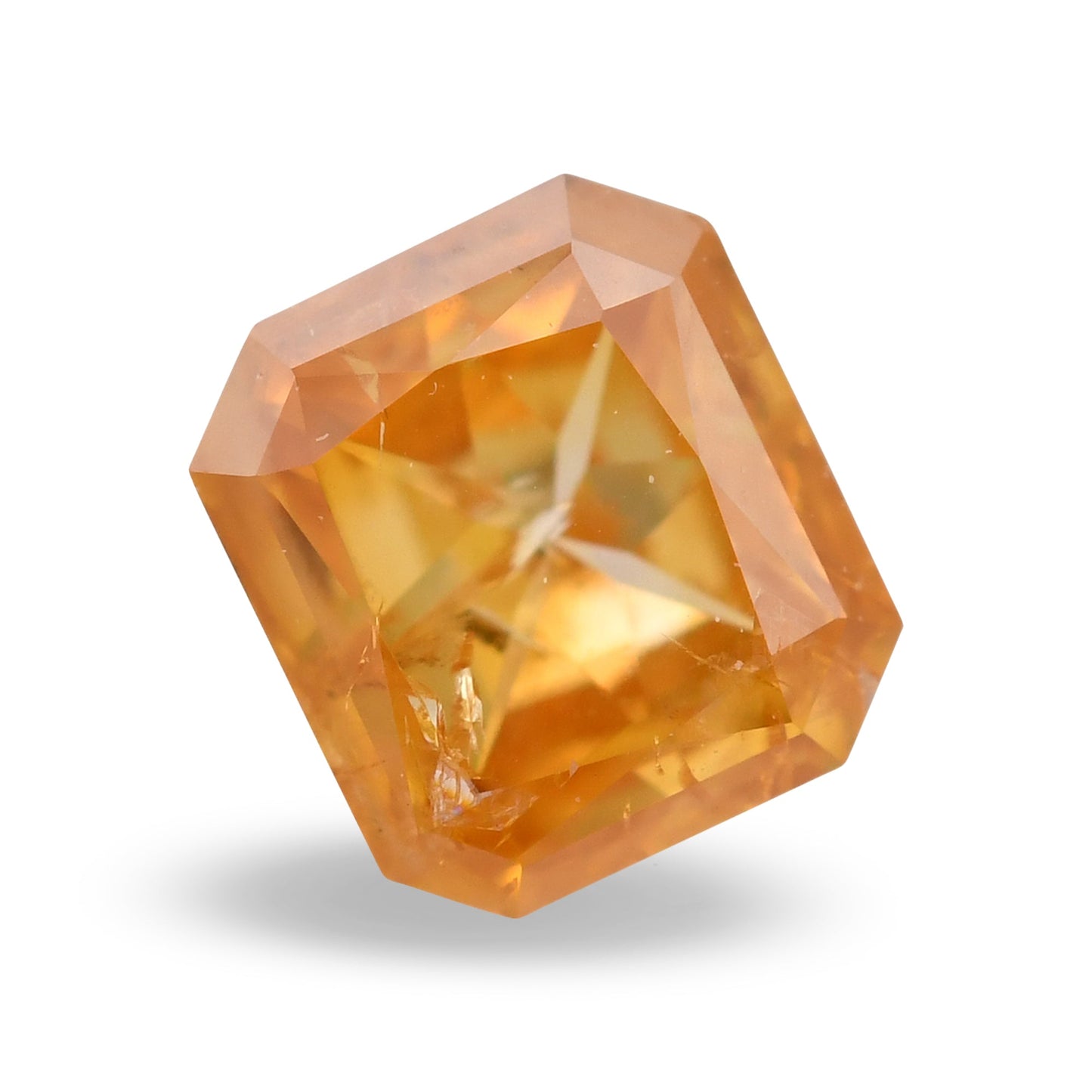 0.29 Carat Fancy Intense Yellow Orange Radiant Diamond (I1) GIA
