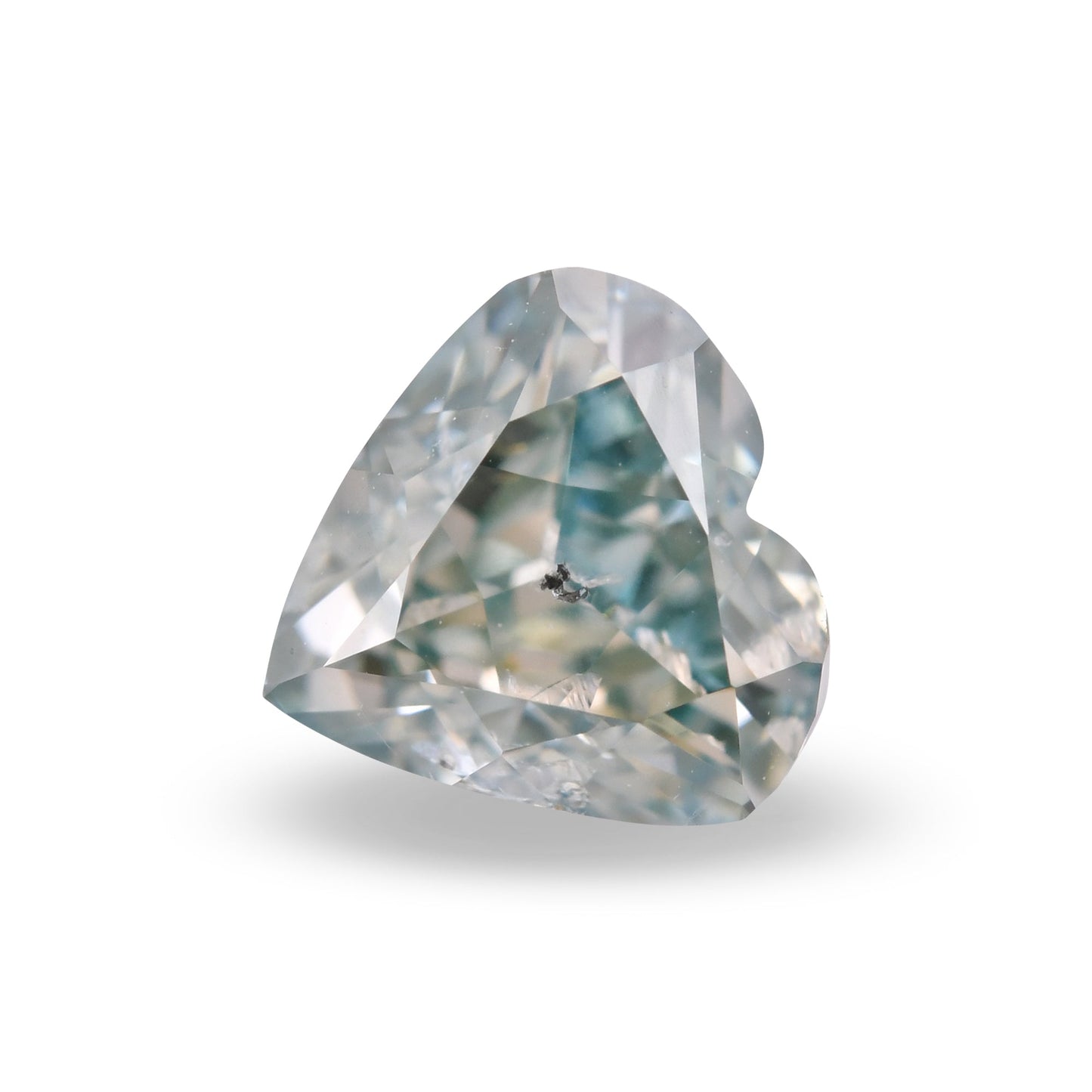 0.76 Carat Fancy Deep Bluish Green HEART Diamond I1 GIA