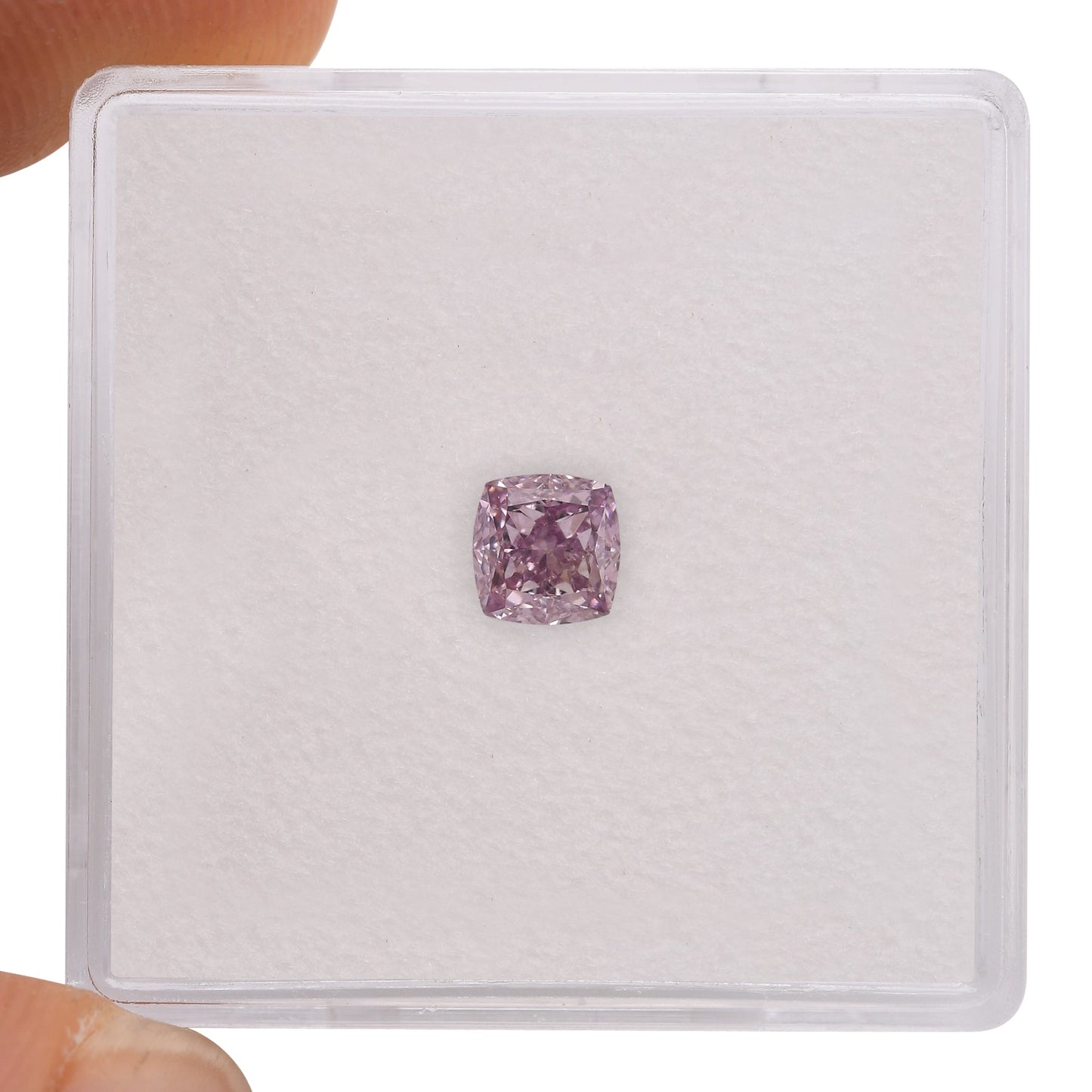 0,56 Karat Fancy Intense Purple Pink Cushion Diamond VS2 GIA