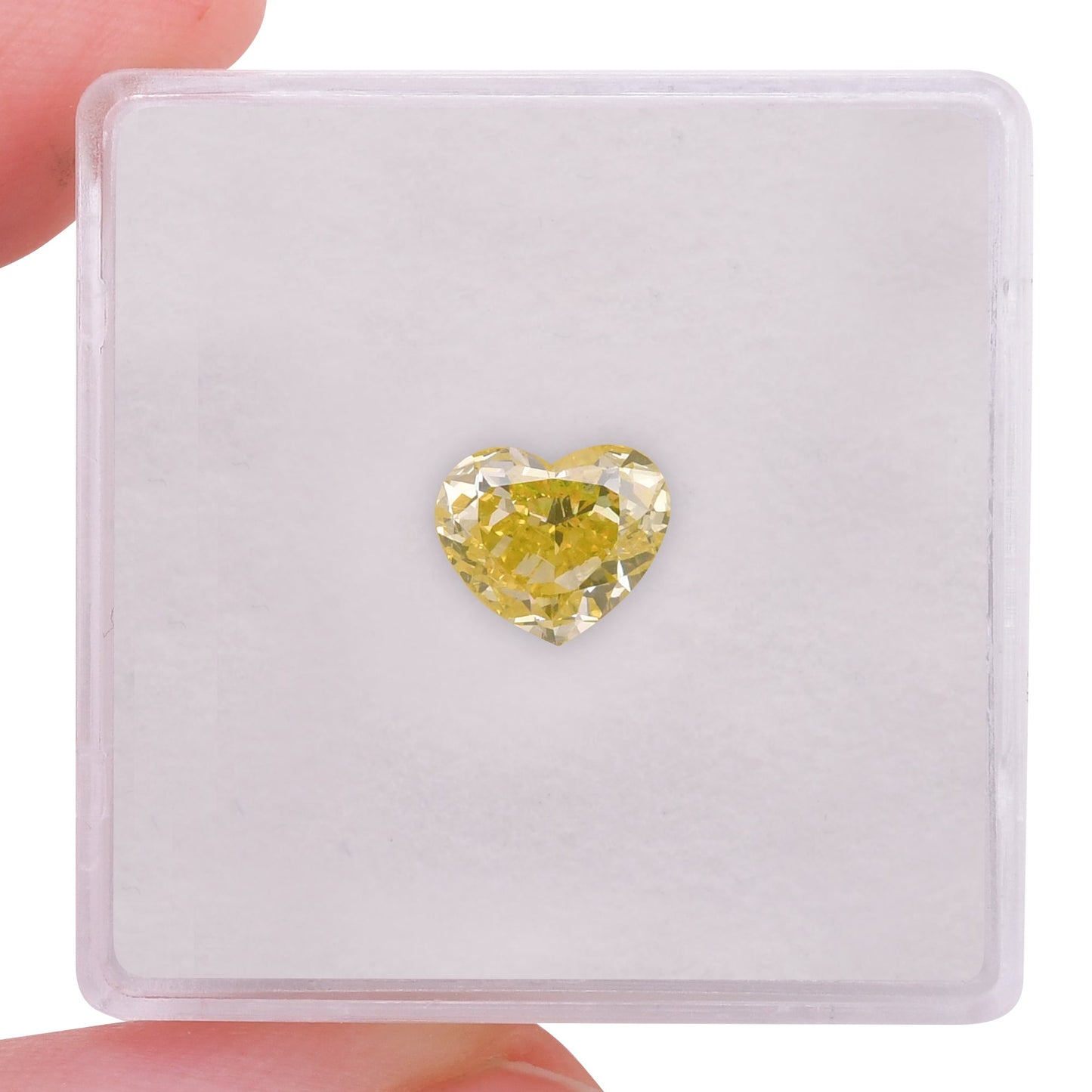1.15 Carat Fancy Intense Greenish Yellow HEART Diamond VS2 GIA