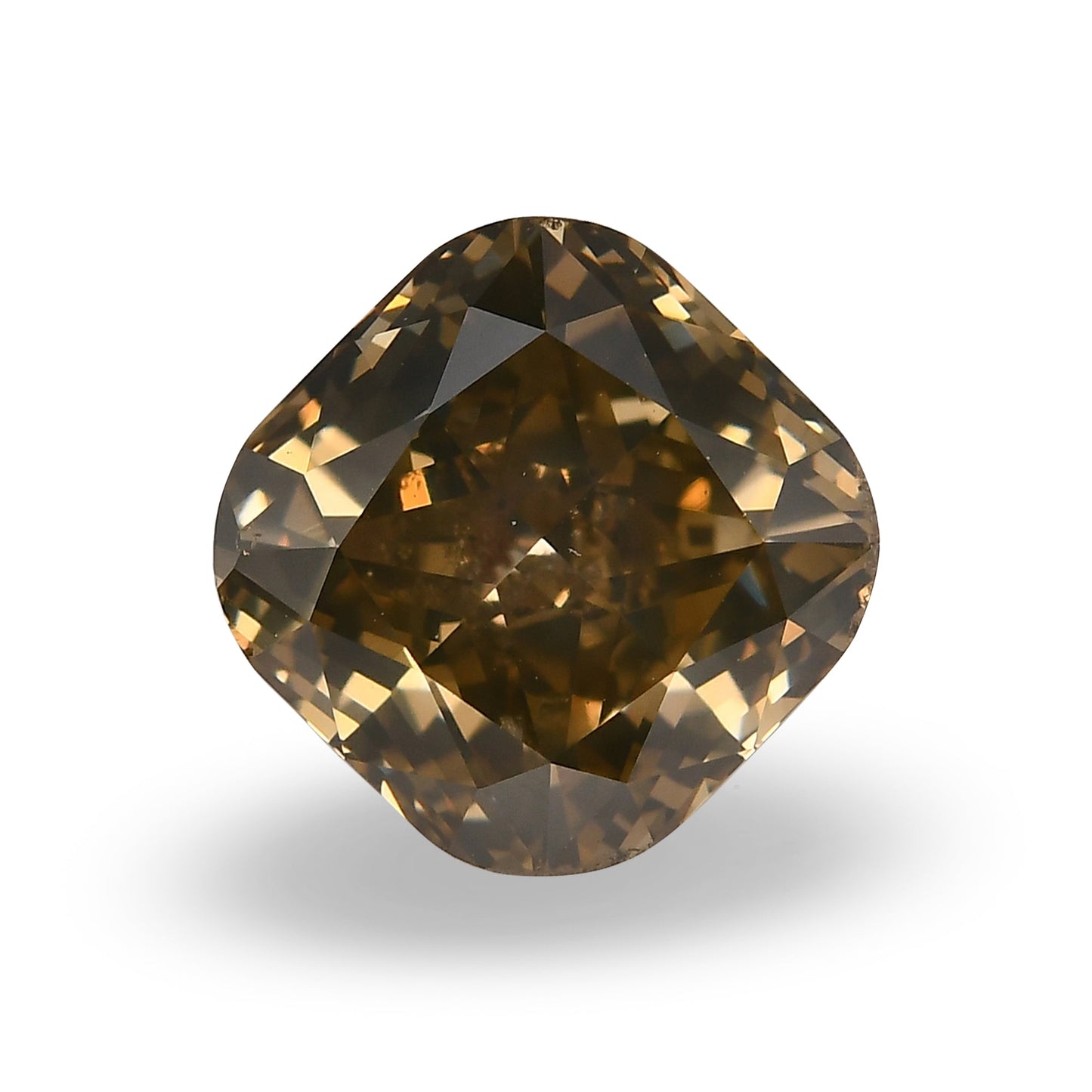 2.53 Carat Fancy Dark Yellowish Brown Cushion Diamond SI2 GIA