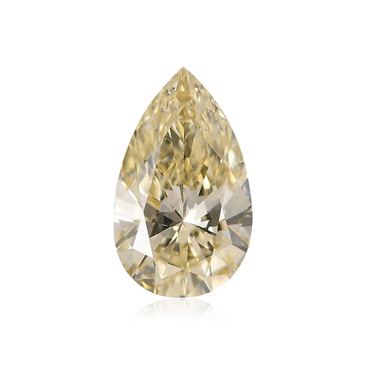 0.70 Carat Fancy Light Brownish Greenish Yellow Pear Diamond VS2 GIA
