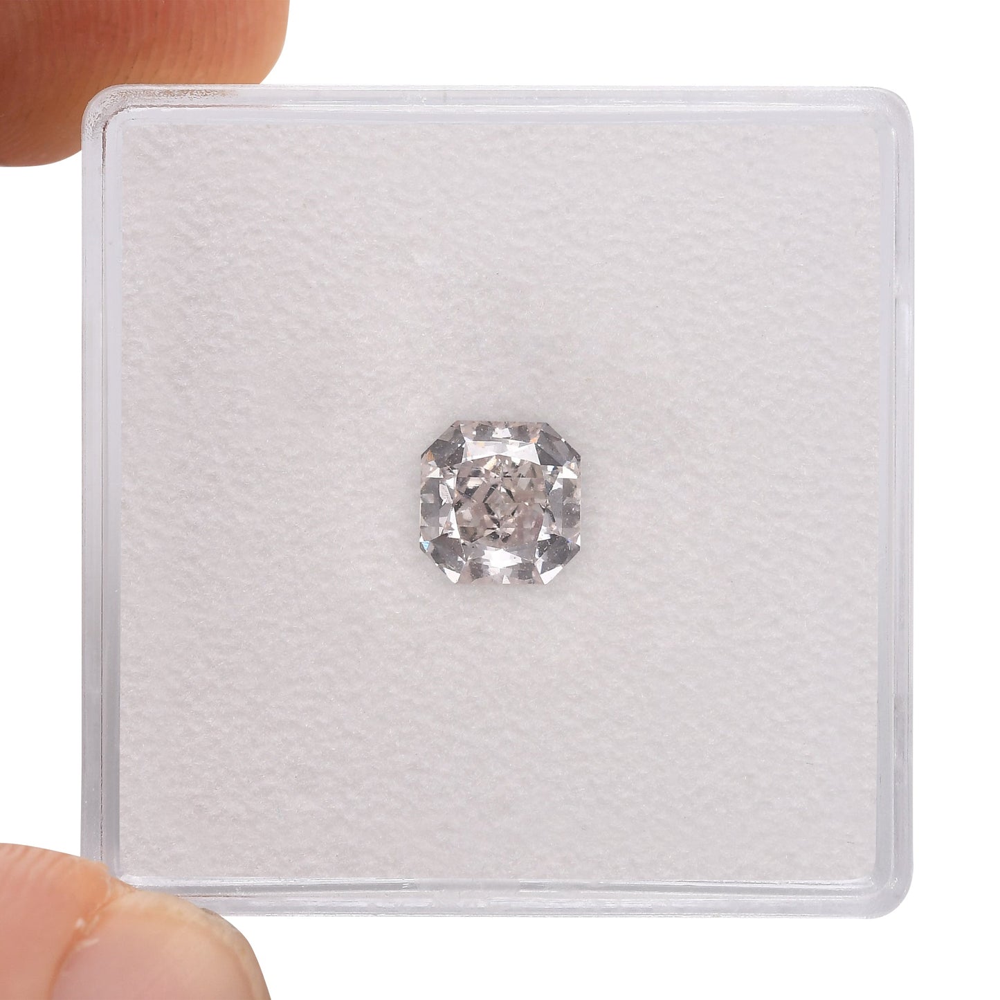 0.87 Carat Very Light Pink Radiant Diamond SI1 GIA
