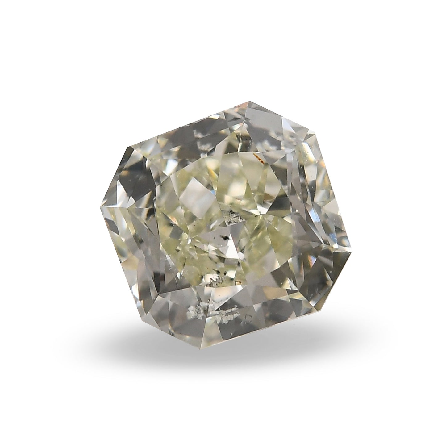 0.88 Carat Fancy Yellowish Green Radiant Diamond SI2 GIA