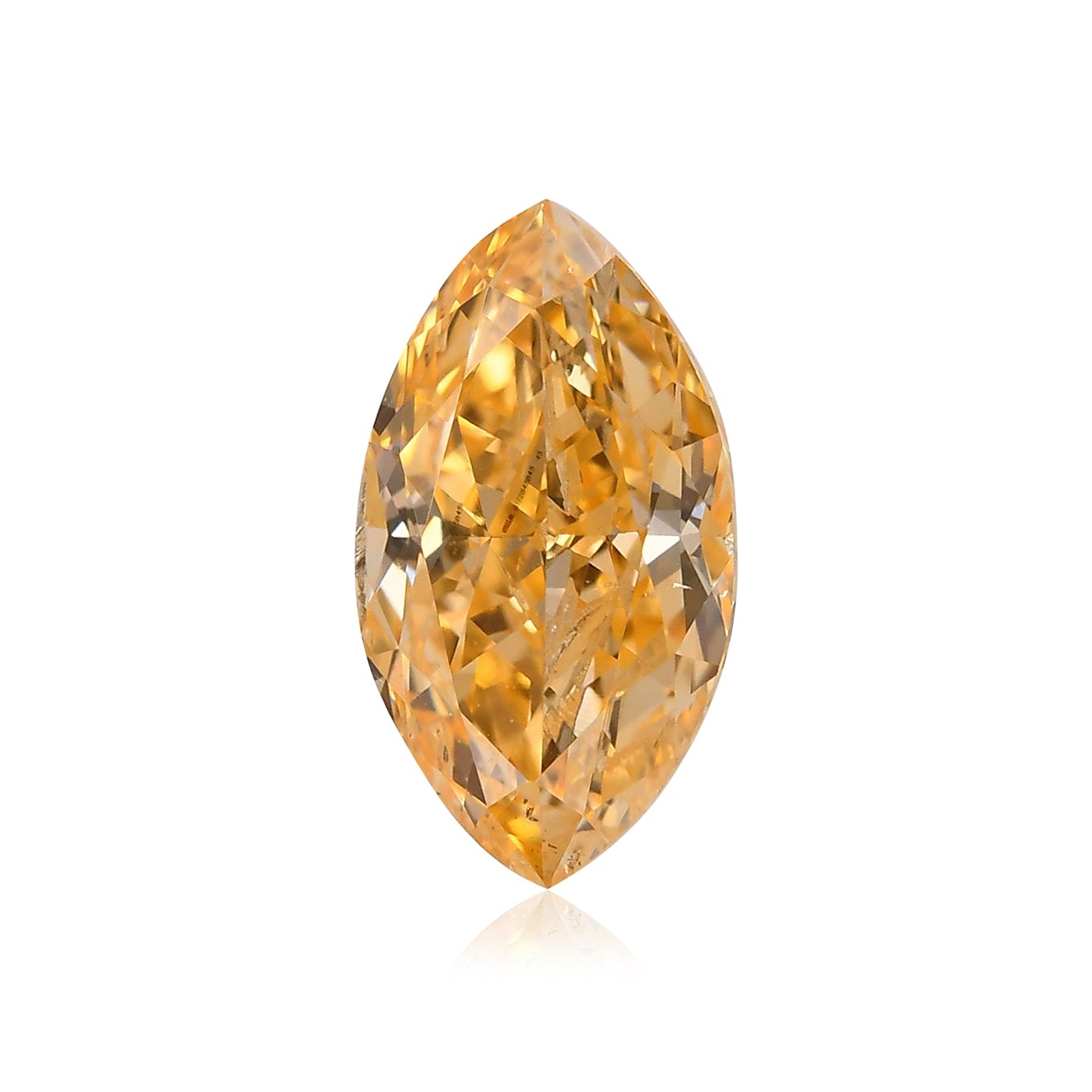 0.57 Carat Fancy Intense Yellowish Orange Marquise Diamond I1 GIA