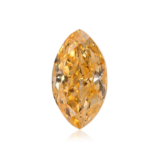 0.57 Carat Fancy Intense Yellowish Orange Marquise Diamond I1 GIA