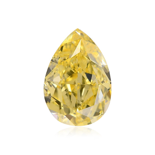 0.55 Carat Fancy Intense Yellow Pear Diamond VS1 GIA