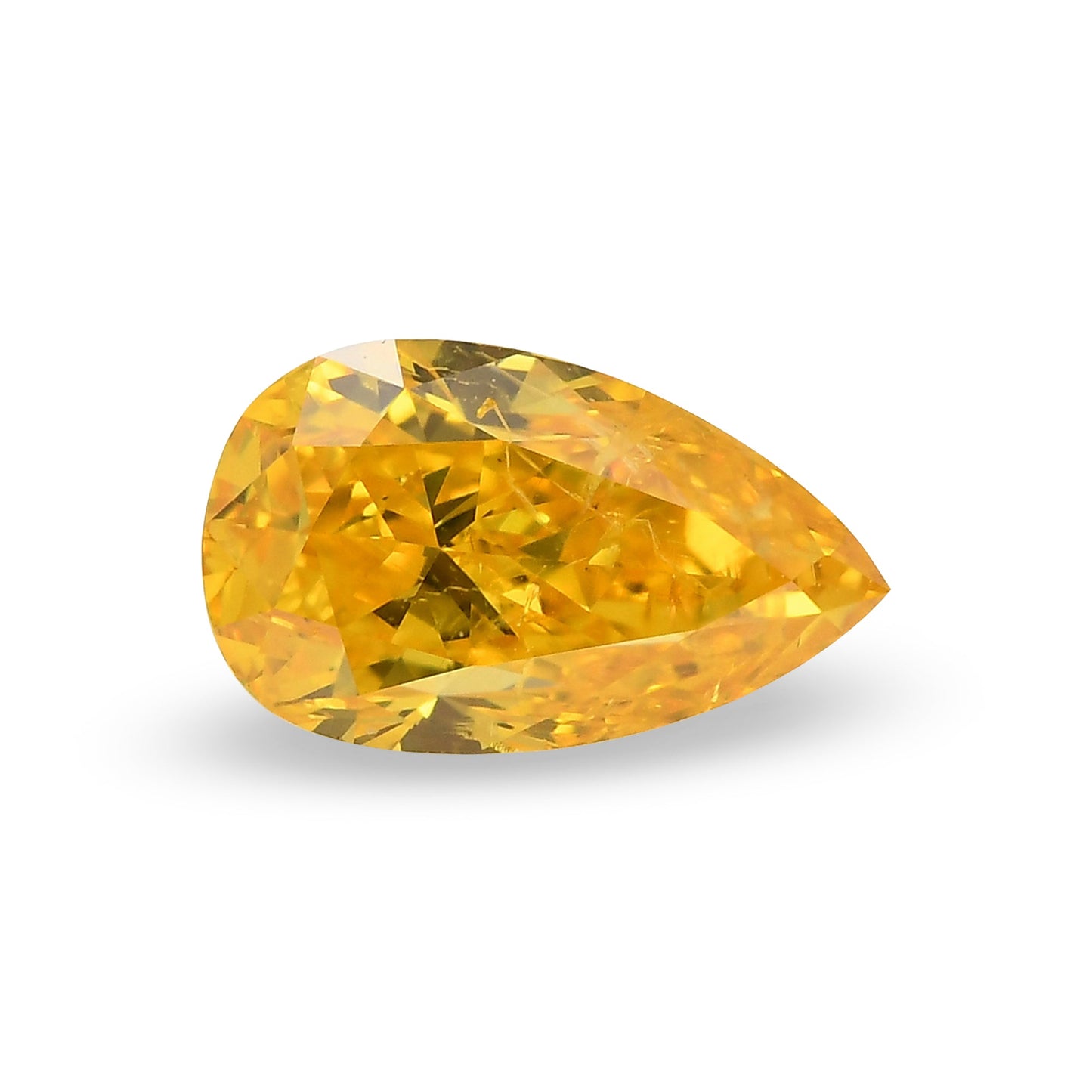 0.55 Carat Fancy Vivid Orange Yellow Pear Diamond I1 GIA