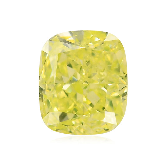 0,45 Karat Fancy Intense Yellow Green Cushion Diamond SI2 GIA