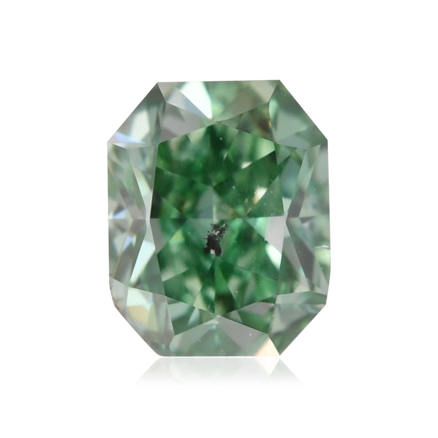 0.34 Carat Fancy Vivid Bluish Green Radiant Diamond SI2 GIA