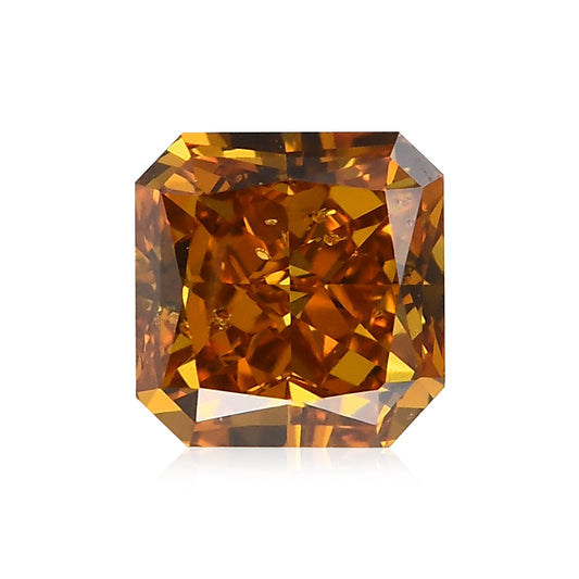 0.54 Carat Fancy Deep Brownish Yellowish Orange Radiant Diamond I1 GIA