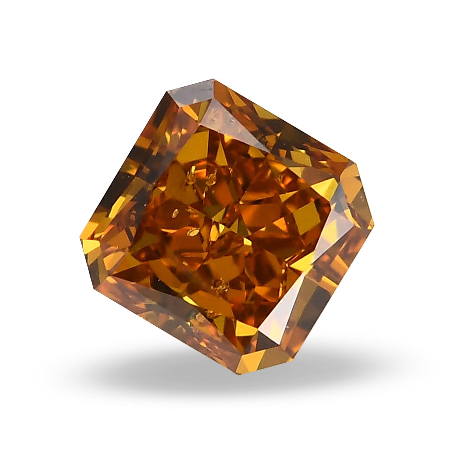 0.54 Carat Fancy Deep Brownish Yellowish Orange Radiant Diamond I1 GIA