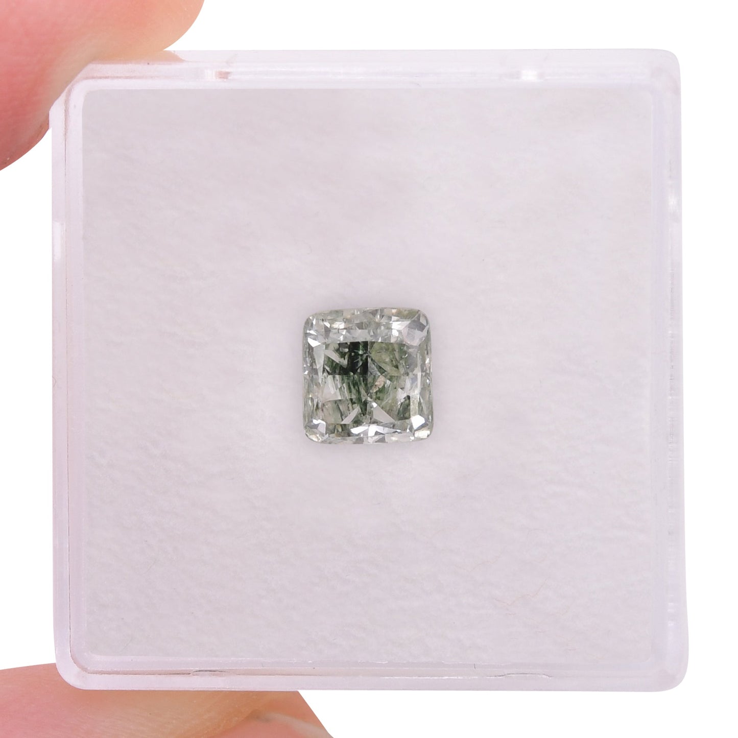 1,36 Karat Fancy Green Cushion Diamond (SI1) GIA