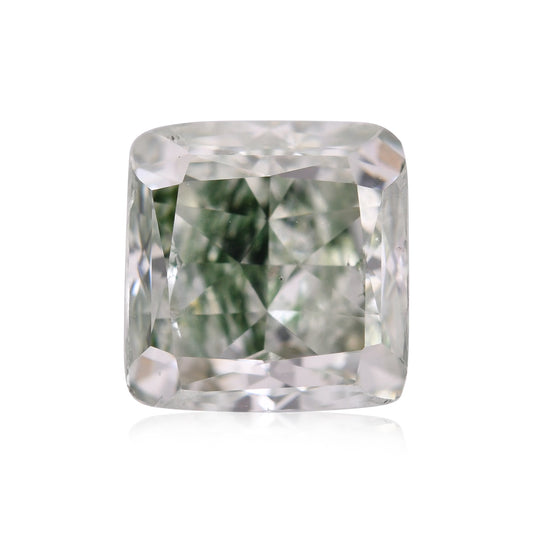1,36 Karat Fancy Green Cushion Diamond (SI1) GIA