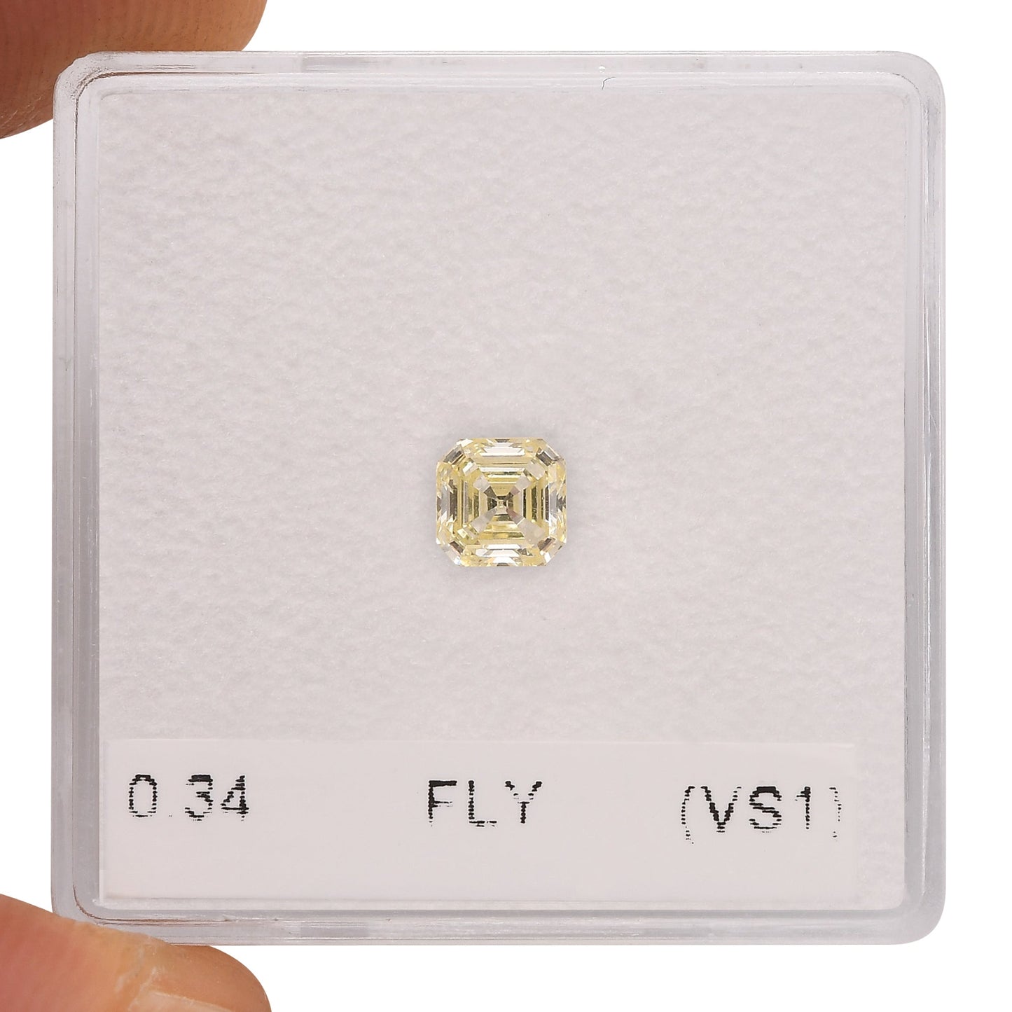 0.34 Carat Fancy Light Yellow Asscher Diamond (VS1)