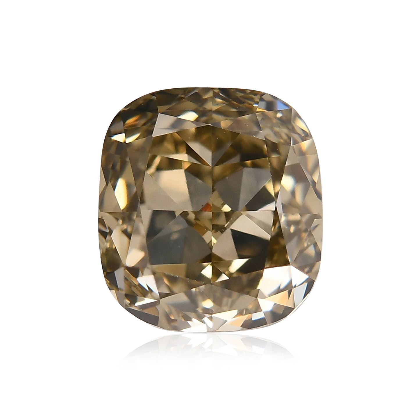 1.43 Carat Fancy Brown Greenish Yellow Cushion Diamond VS1 GIA