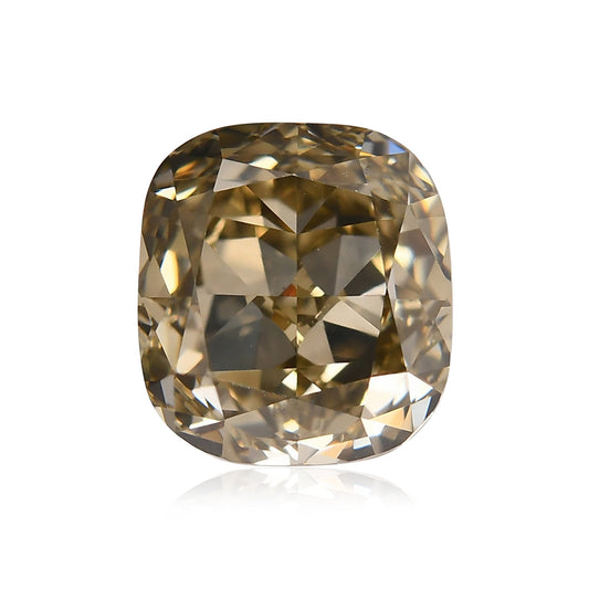 1,43 Karat Fancy Brown Greenish Yellow Cushion Diamond VS1 GIA