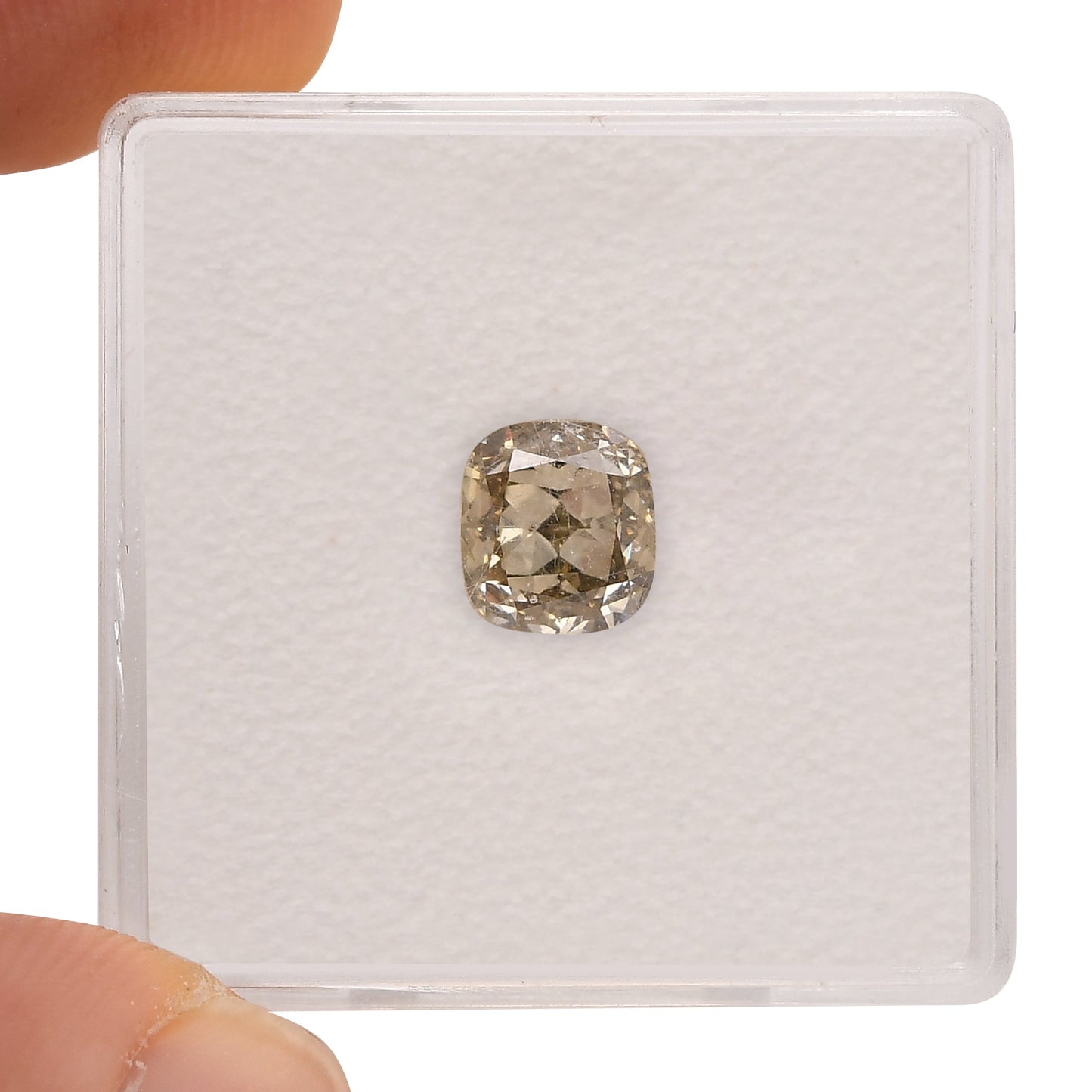 1.43 Carat Fancy Brown Greenish Yellow Cushion Diamond VS1 GIA