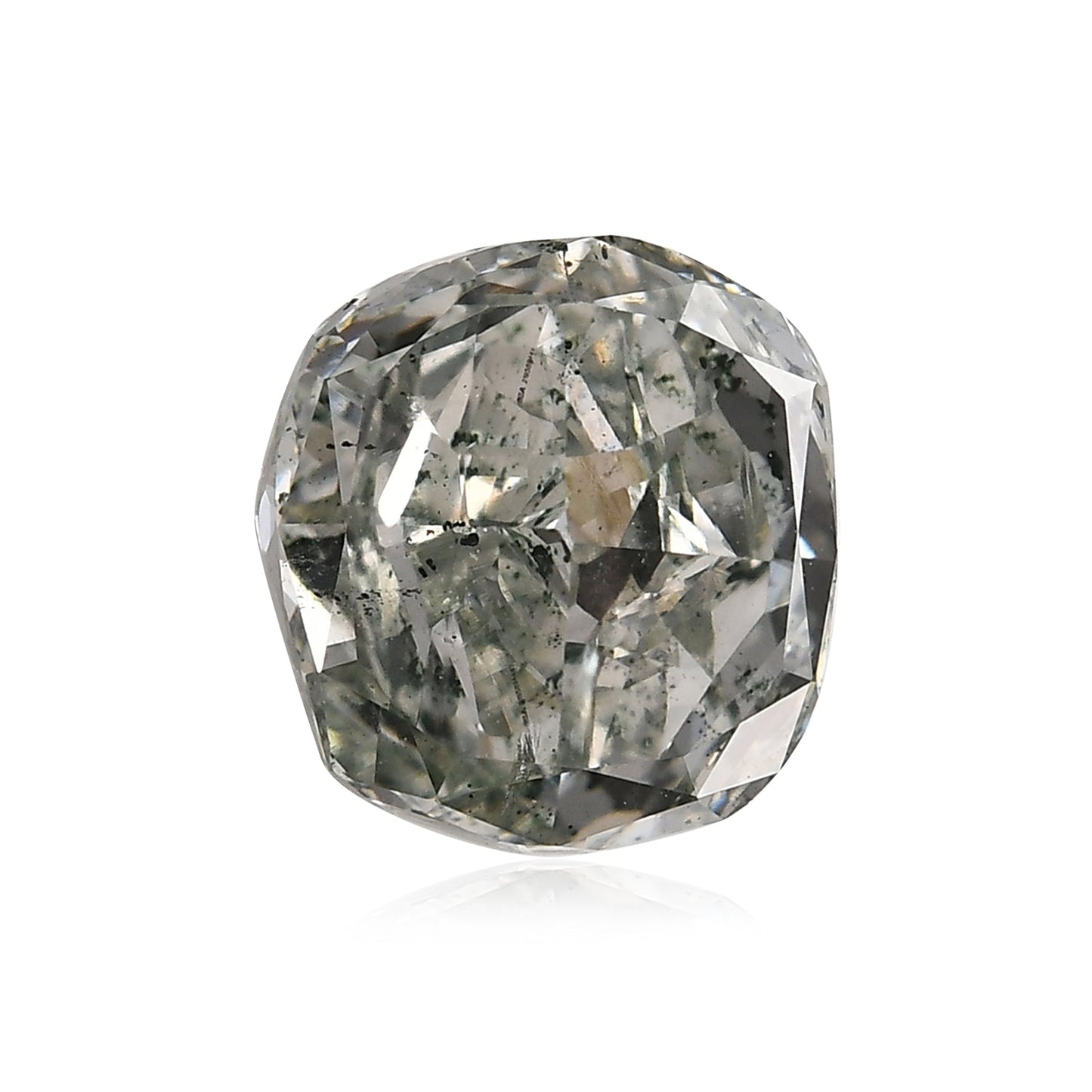 2,15 Karat Fancy Gray Green Cushion Diamant SI2 GIA