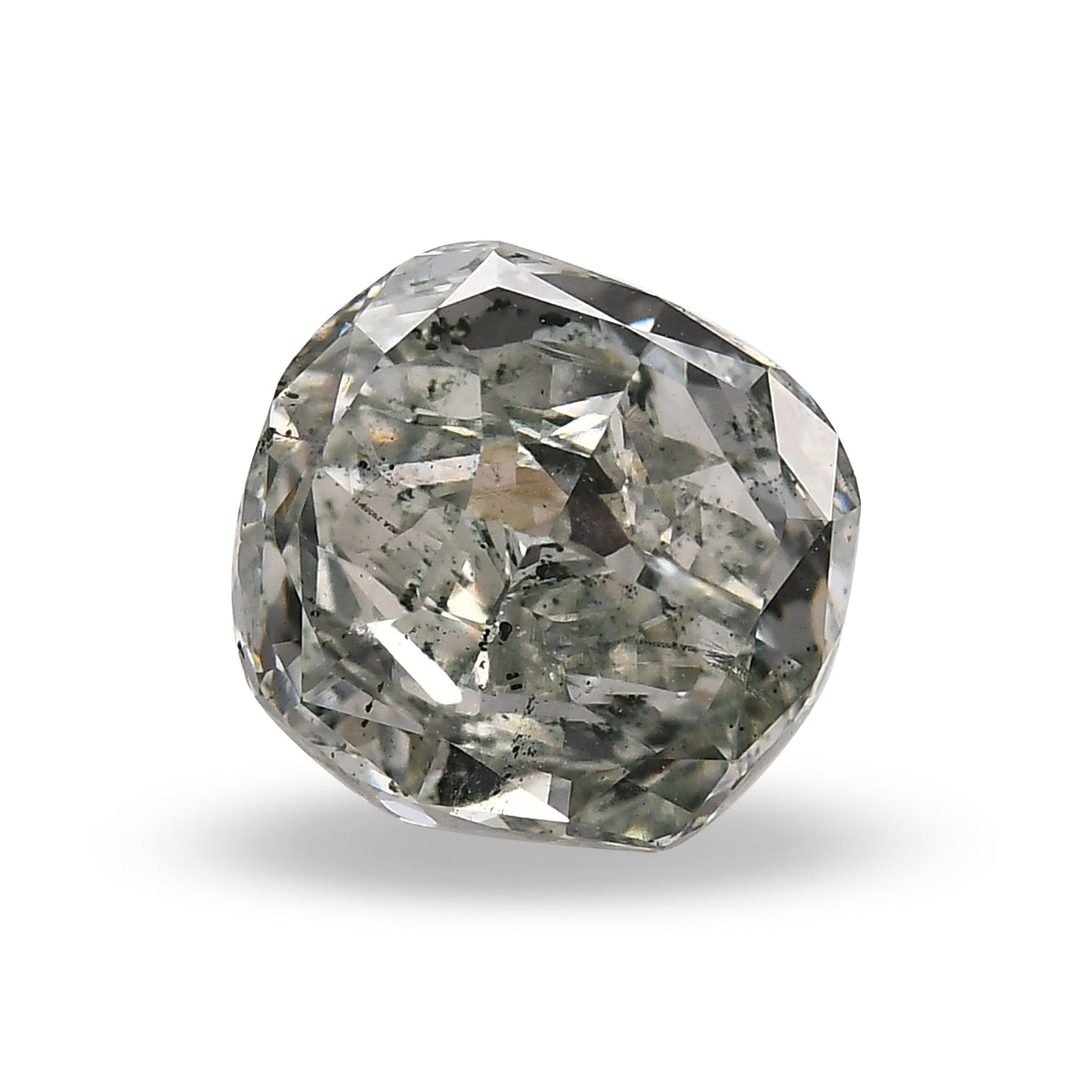 2,15 Karat Fancy Gray Green Cushion Diamant SI2 GIA