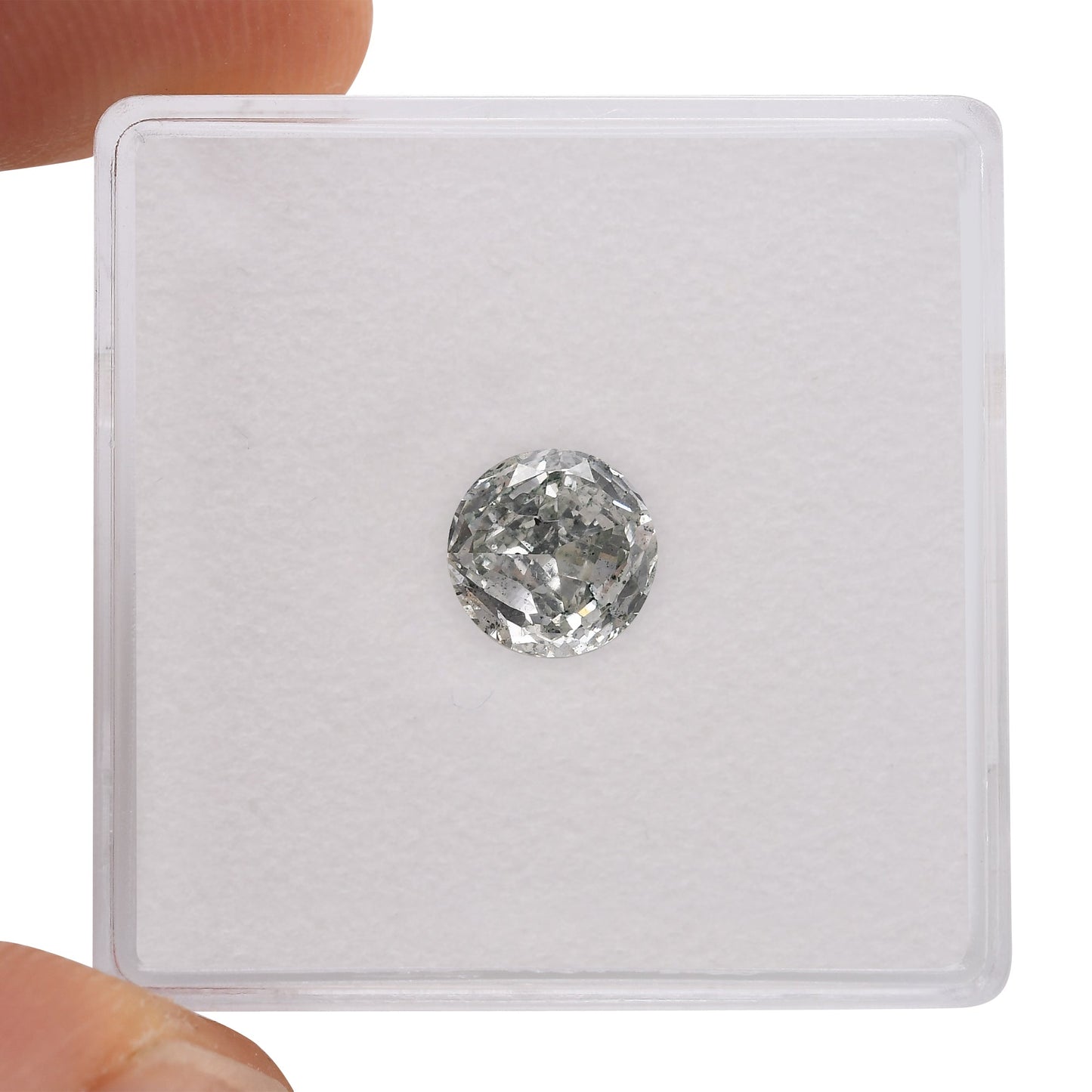 1,04 Karat Fancy Grayish Bluish Green Brillant, runder Diamant, SI1, GIA
