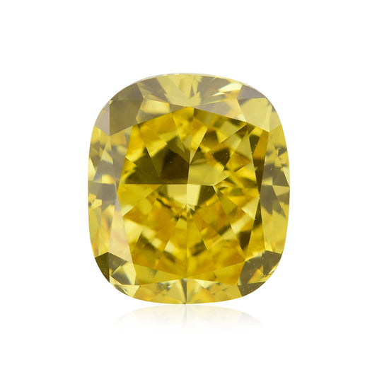 1,02 Karat Fancy Vivid Yellow Cushion Diamond VS1 GIA