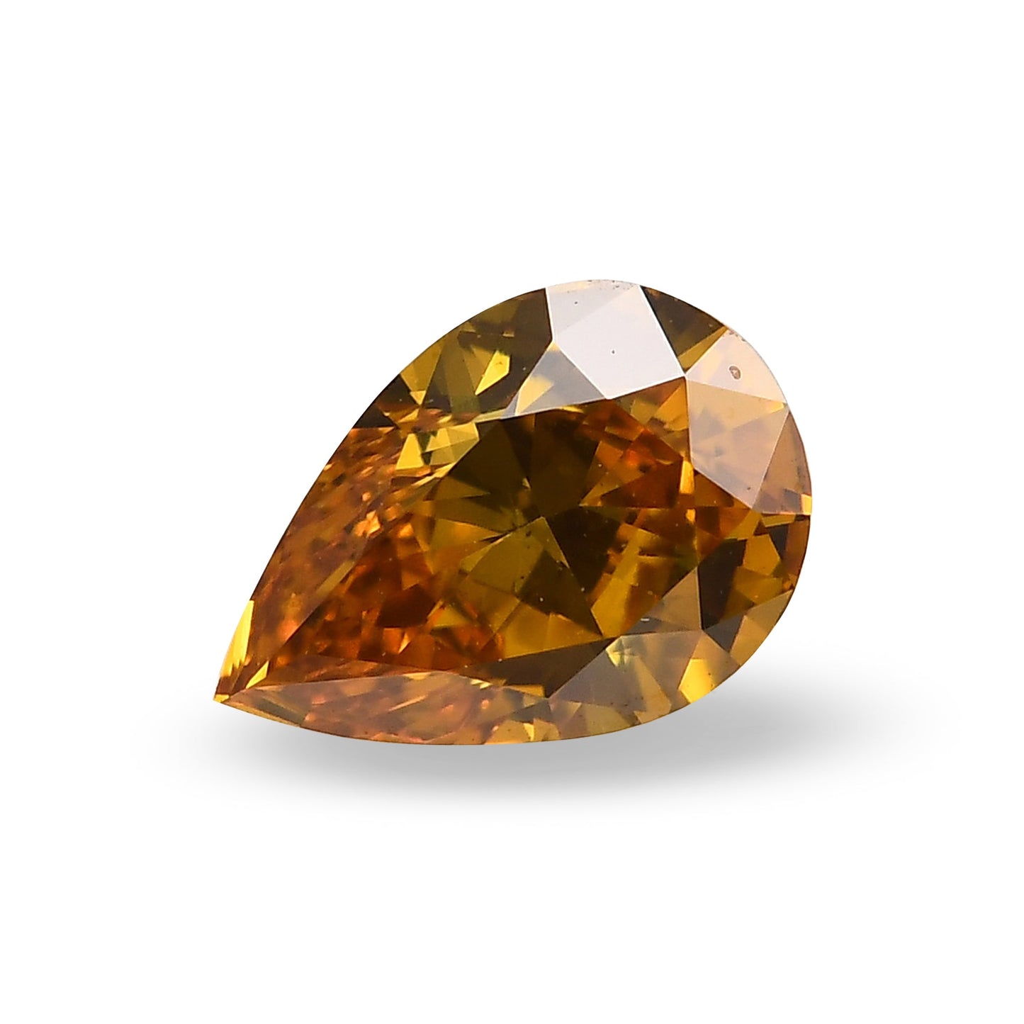0.50 Carat Fancy Deep Orange Yellow Pear Diamond SI1 GIA
