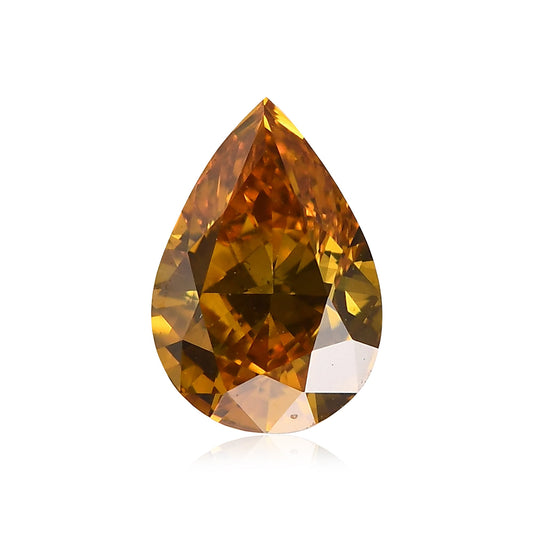 0,50 Karat Fancy Deep Orange Yellow Birnenförmiger Diamant SI1 GIA