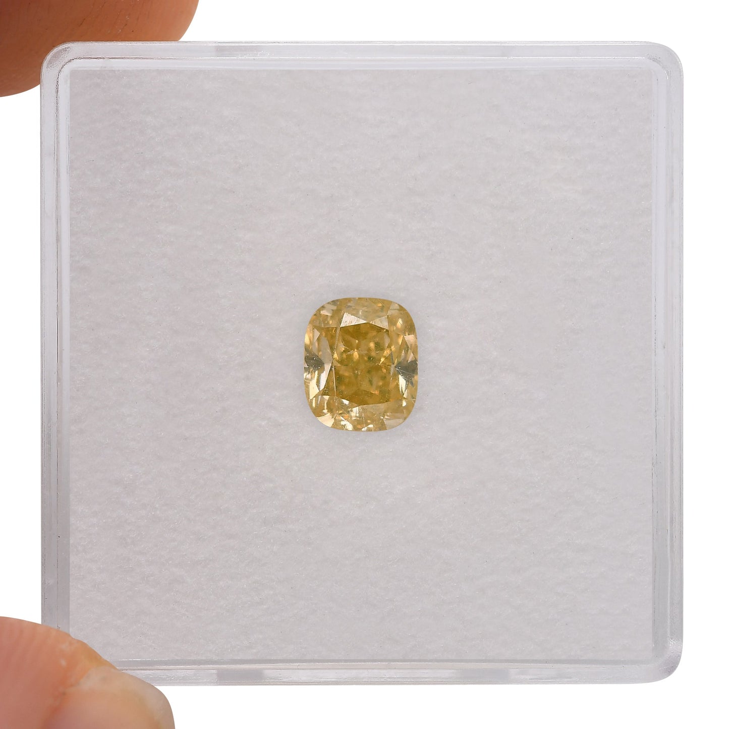 1,02 Karat Fancy Intense Yellow Cushion Diamond SI1 GIA