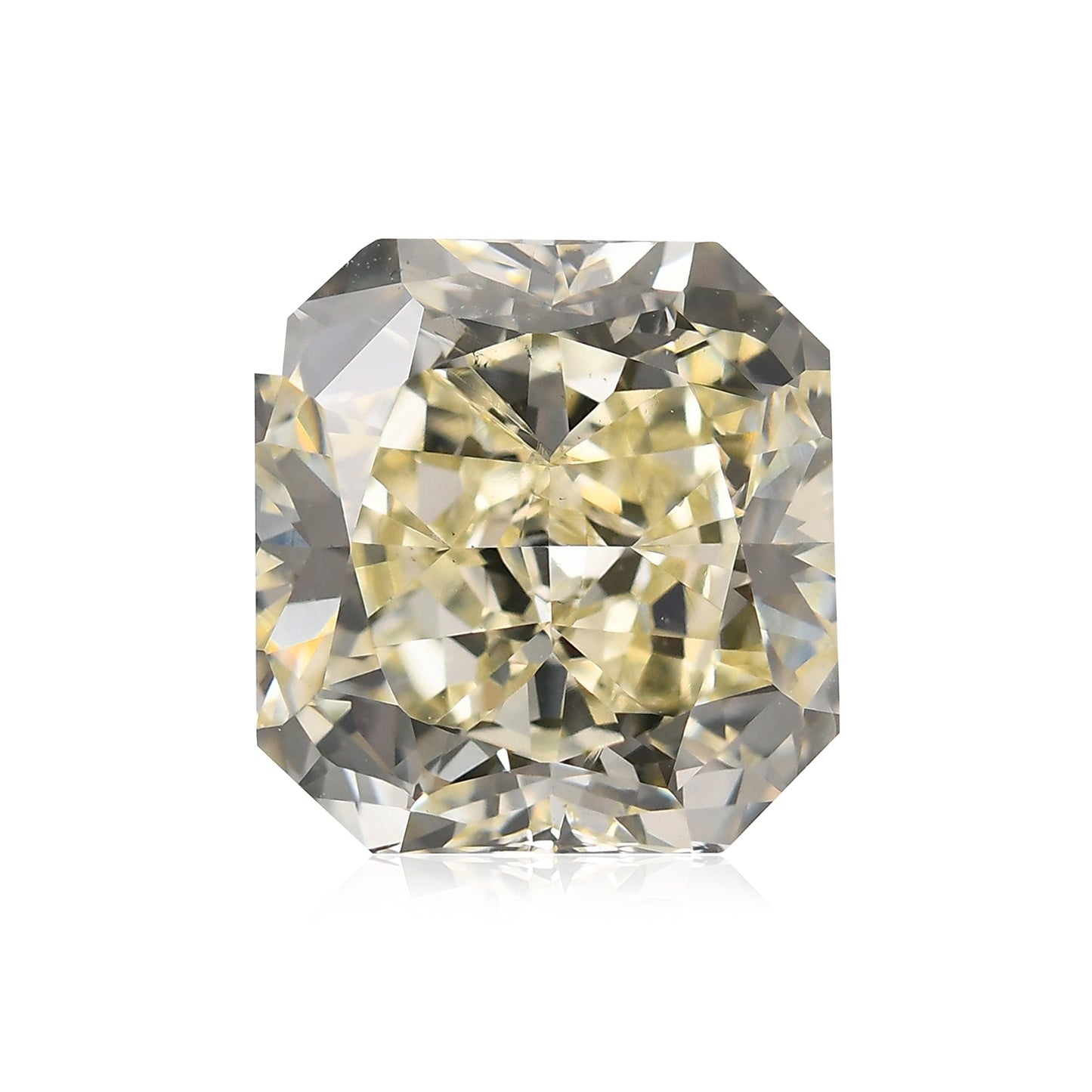 3.71 Carat Fancy Green Yellow Radiant Diamond SI1 GIA