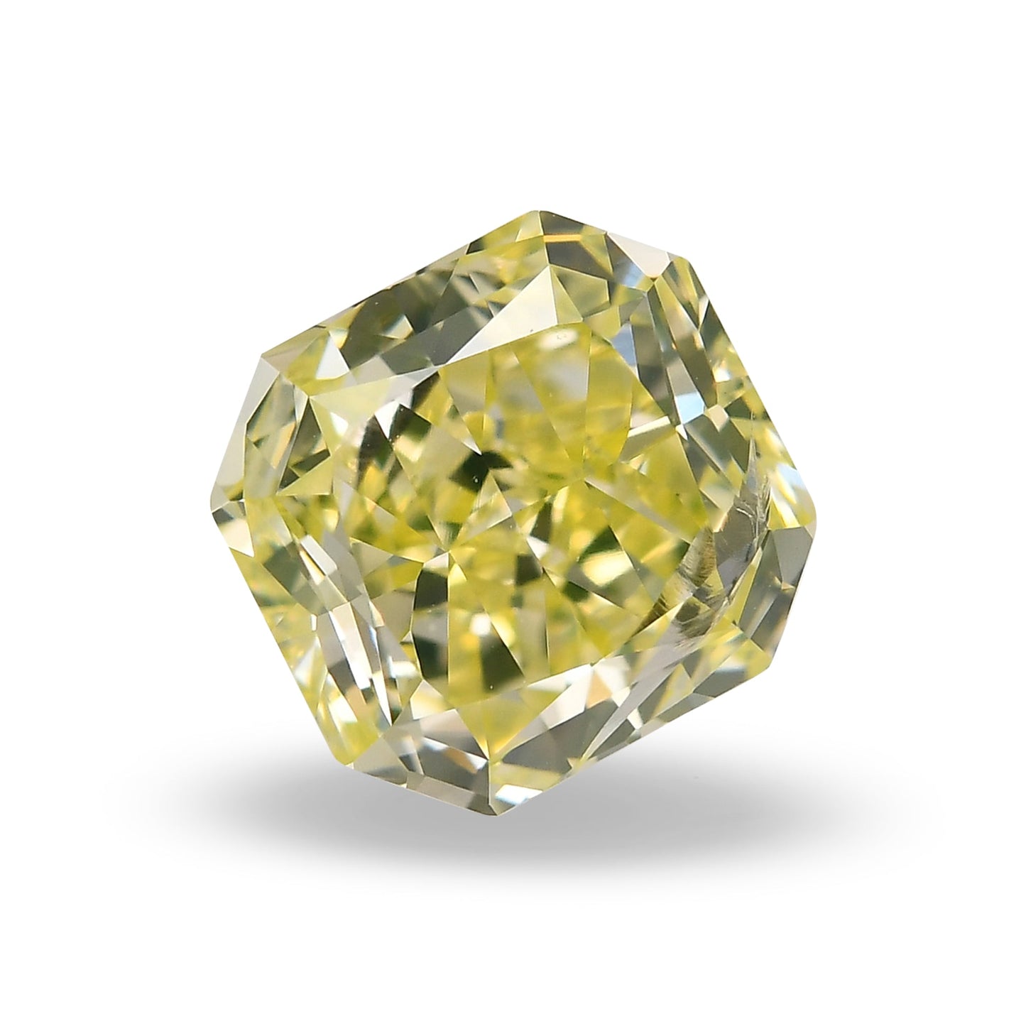 1.31 Carat Fancy Light Greenish Yellow Radiant Diamond (I1) GIA