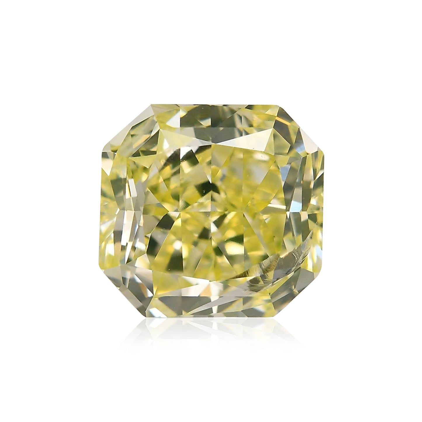 1.31 Carat Fancy Light Greenish Yellow Radiant Diamond (I1) GIA