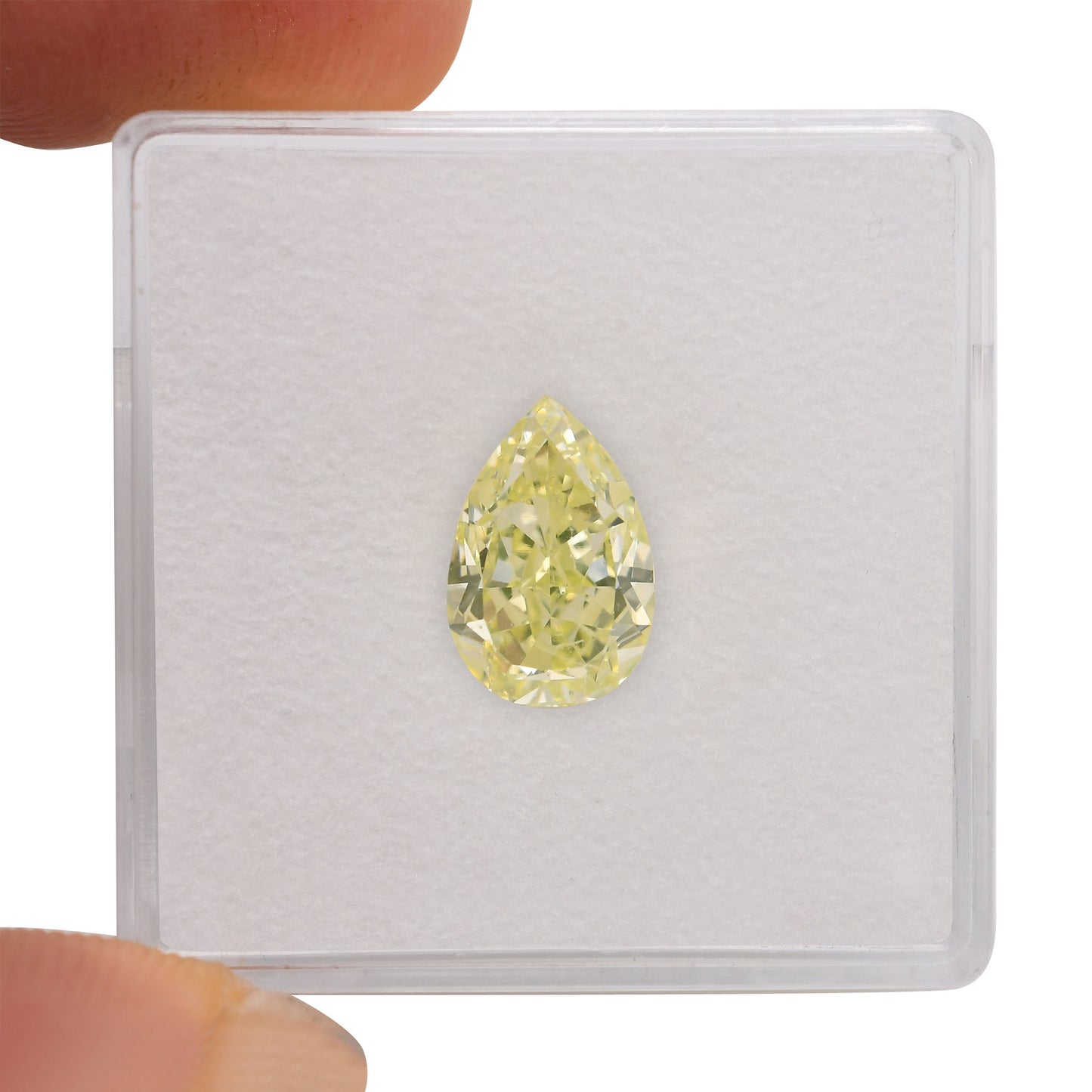 2.16 Carat Fancy Green Yellow Pear Diamond VS2 GIA