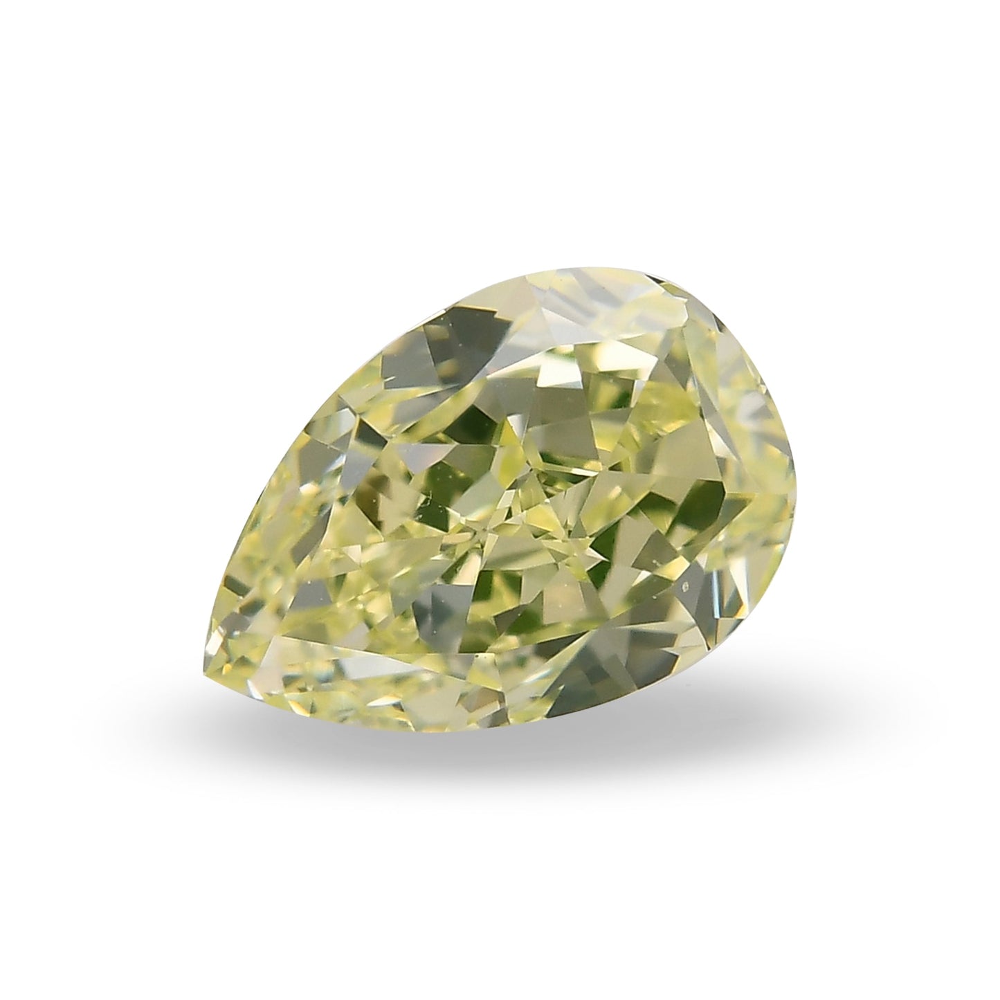 2.16 Carat Fancy Green Yellow Pear Diamond VS2 GIA