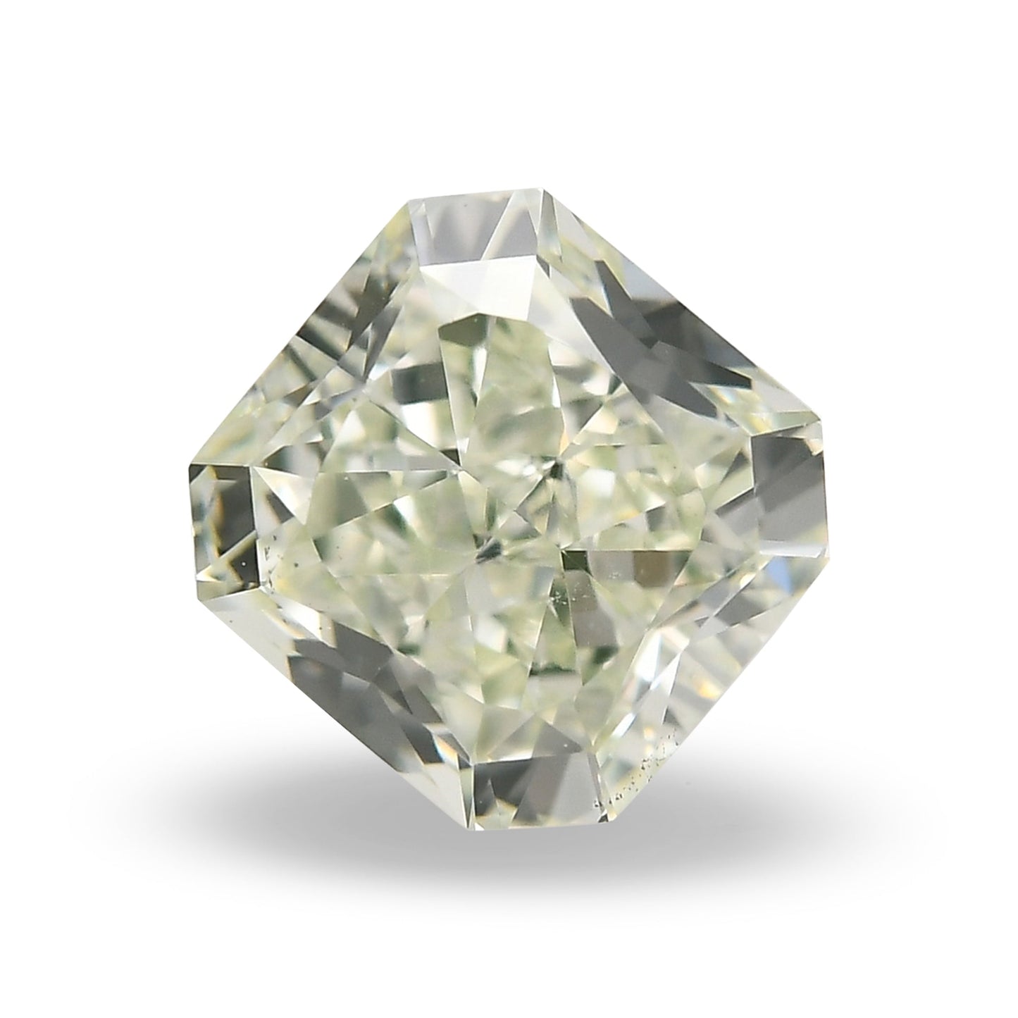 1.08 Carat Fancy Light Yellow Green Radiant Diamond VS2 GIA