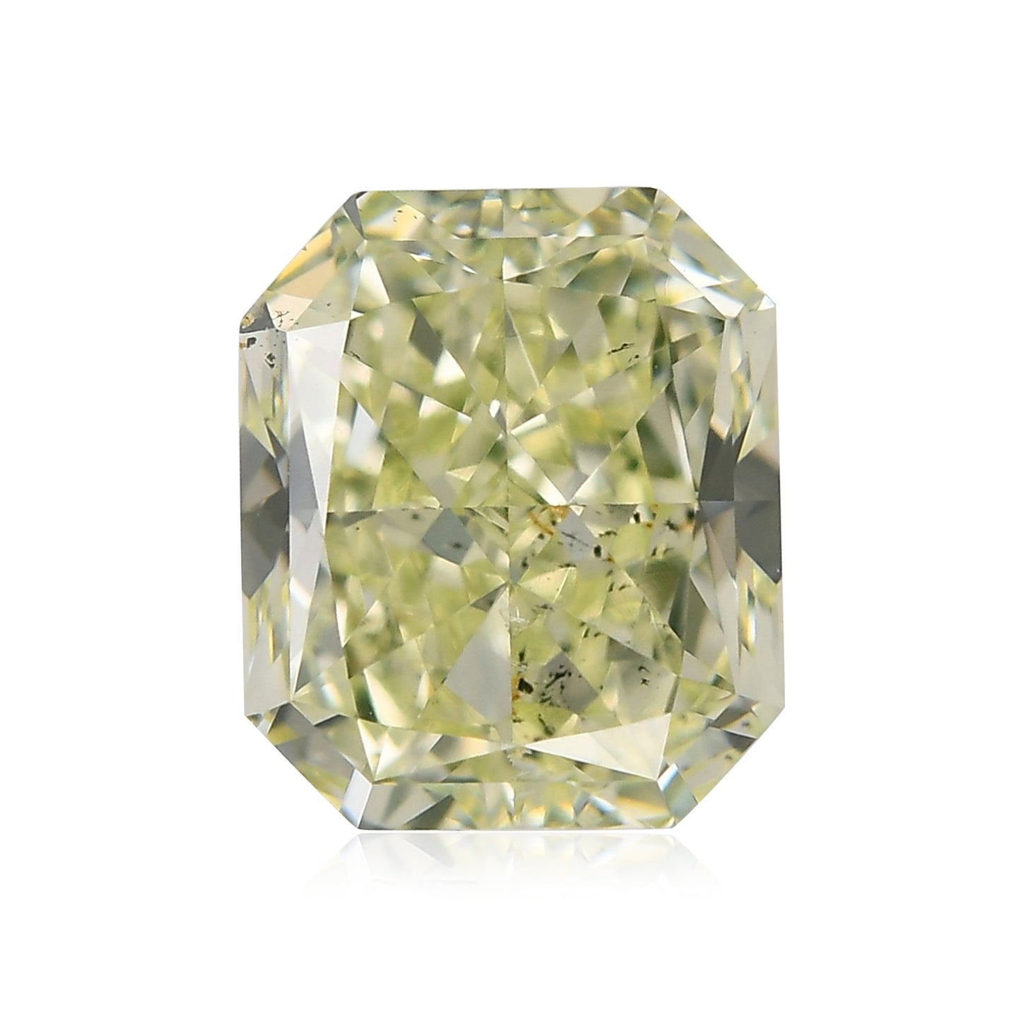 1,83 Karat Fancy Light Yellow Green Radiant Diamant SI1 GIA