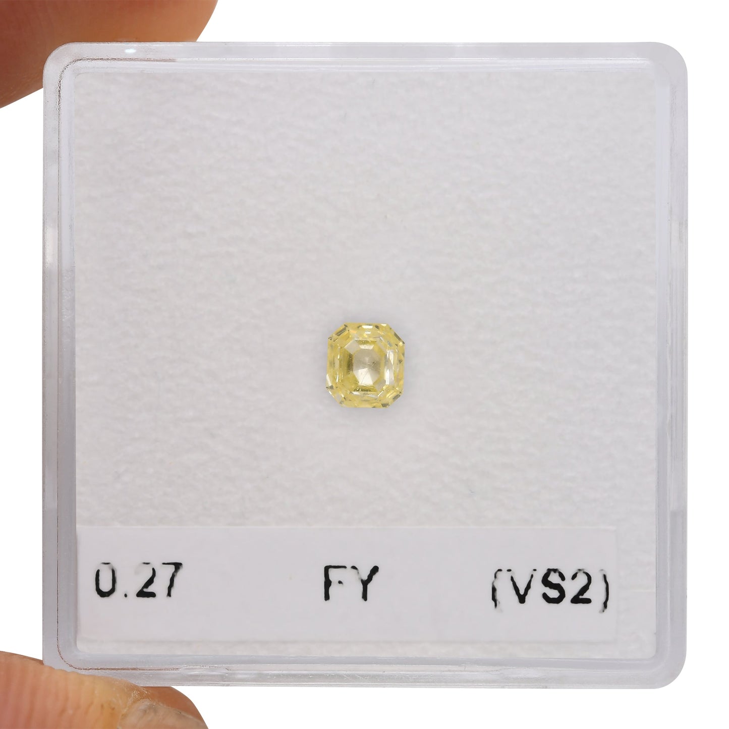 0.27 Carat Fancy Yellow Asscher Diamond (VS2)