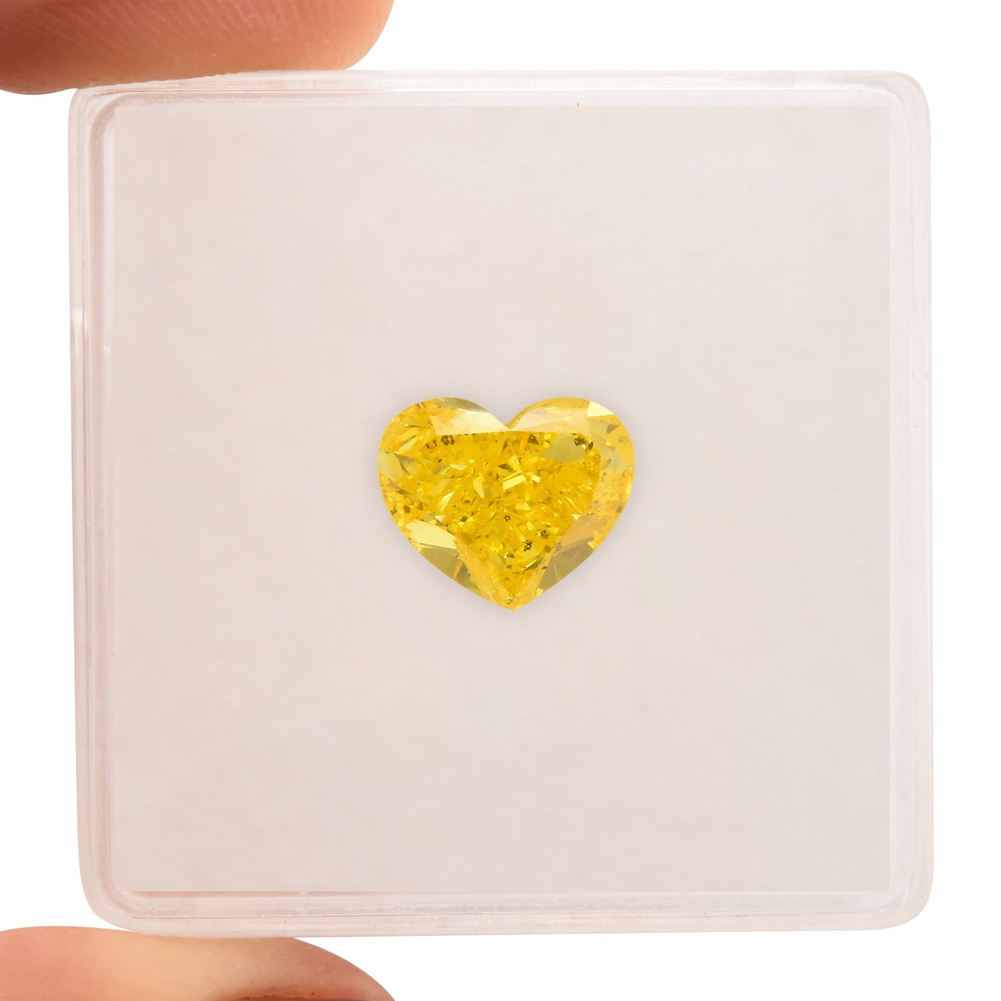 2.05 Carat Fancy Vivid Yellow HEART Diamond SI2 GIA