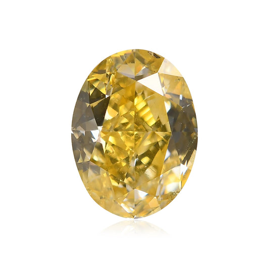 1,00 Karat Fancy Vivid Yellow Ovaler Diamant (SI2) GIA
